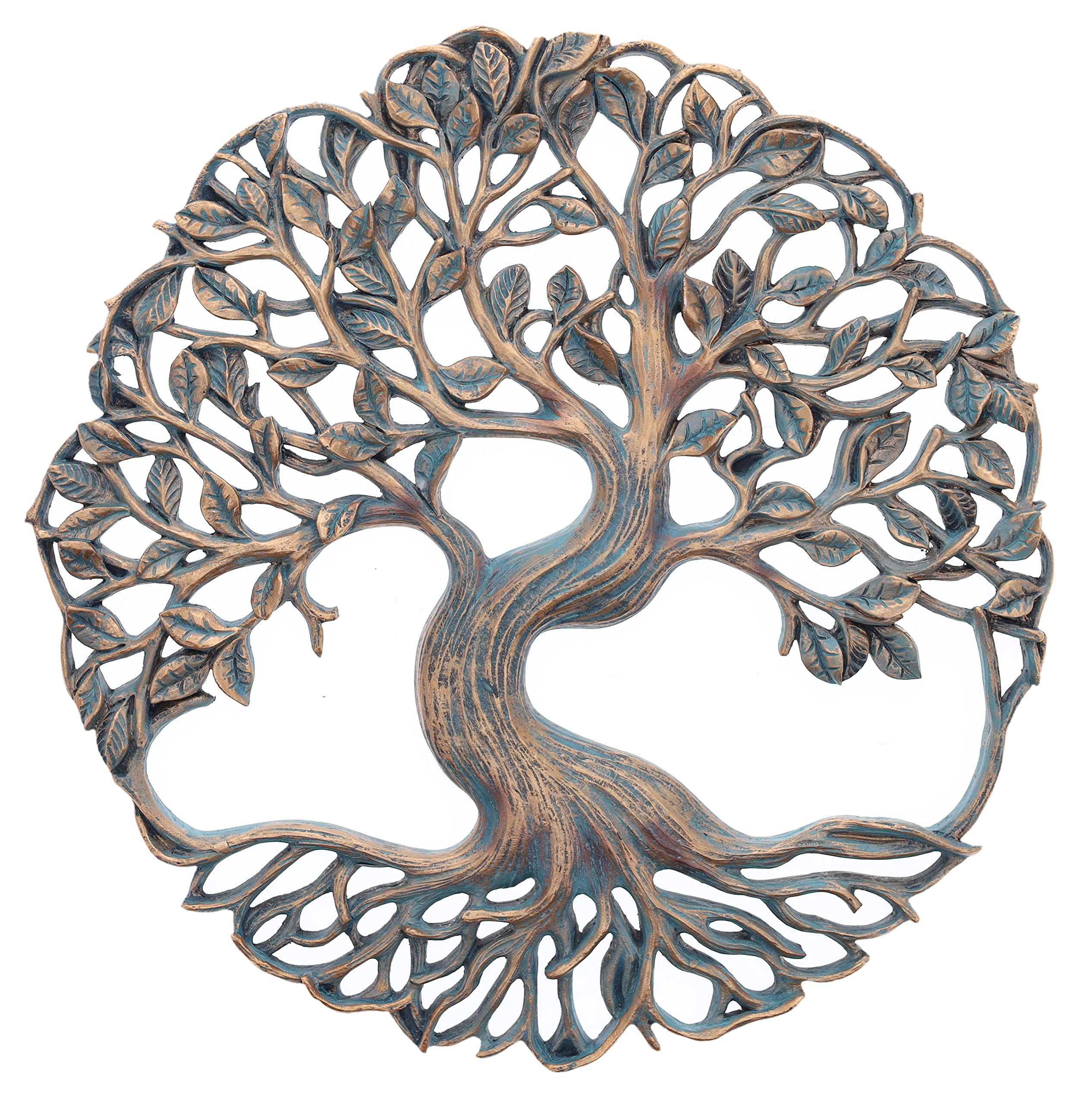 Top Brass Twisted Tree of Life Wall Plaque 11 5/8 Inches Decorative Spiritual Celtic Garden Art Sculpture