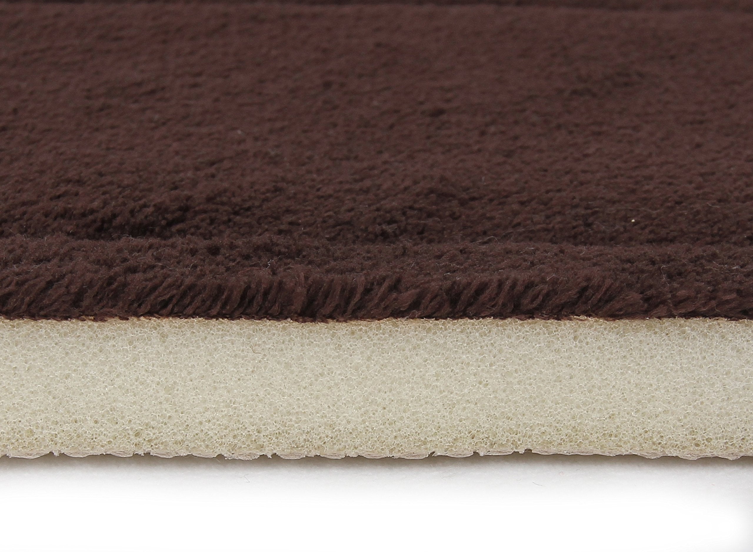 FABBRICA HOME Ultra-Soft Extra-Thick Memory Foam Bath Mat (17 in x 24 in  Coffee Brown)