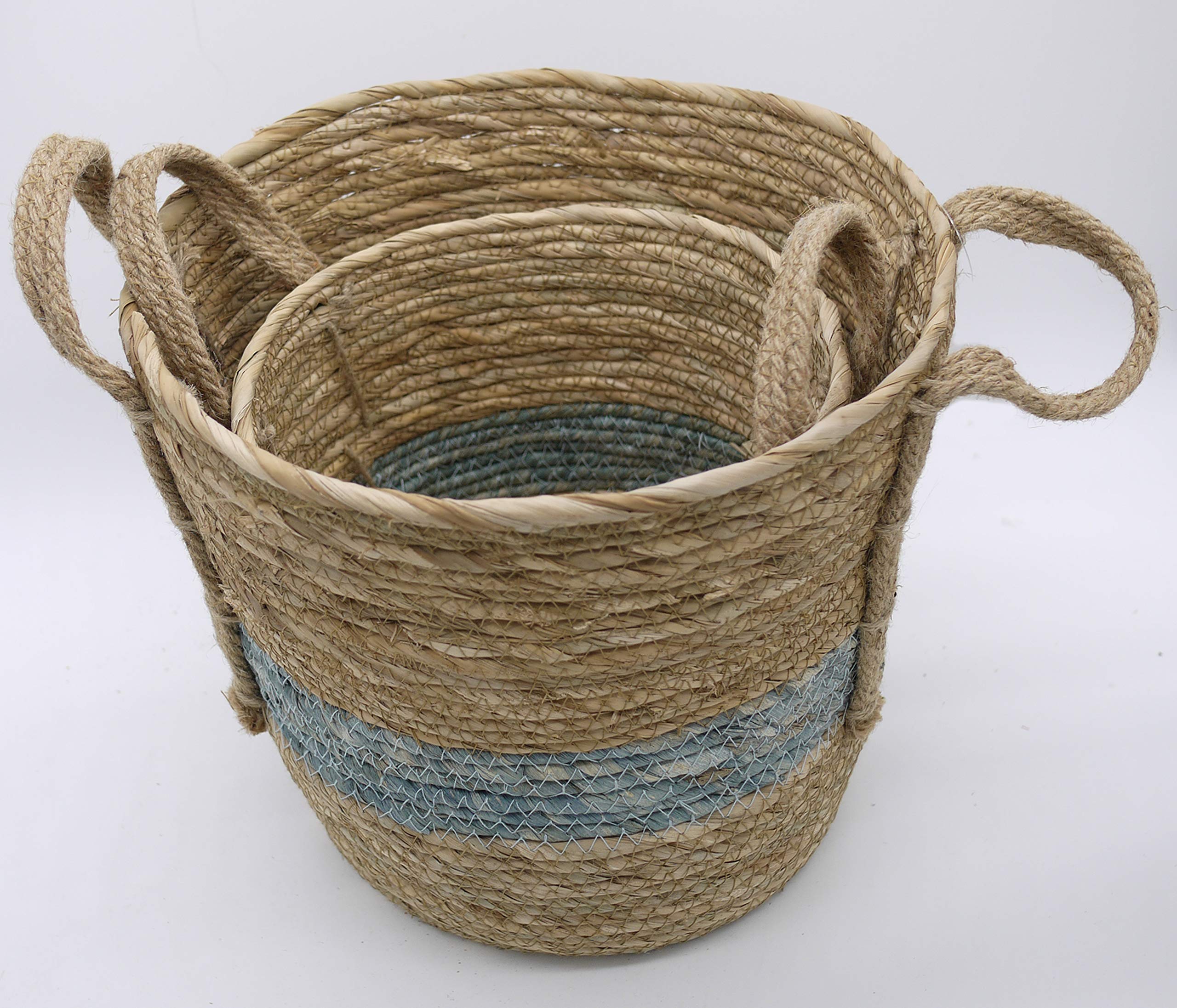 Admired By Nature Nesting Blankets Toys with Handle Storage Bins - Natural for All Season Home Decor, Bedrooms, Nurseries, Offic