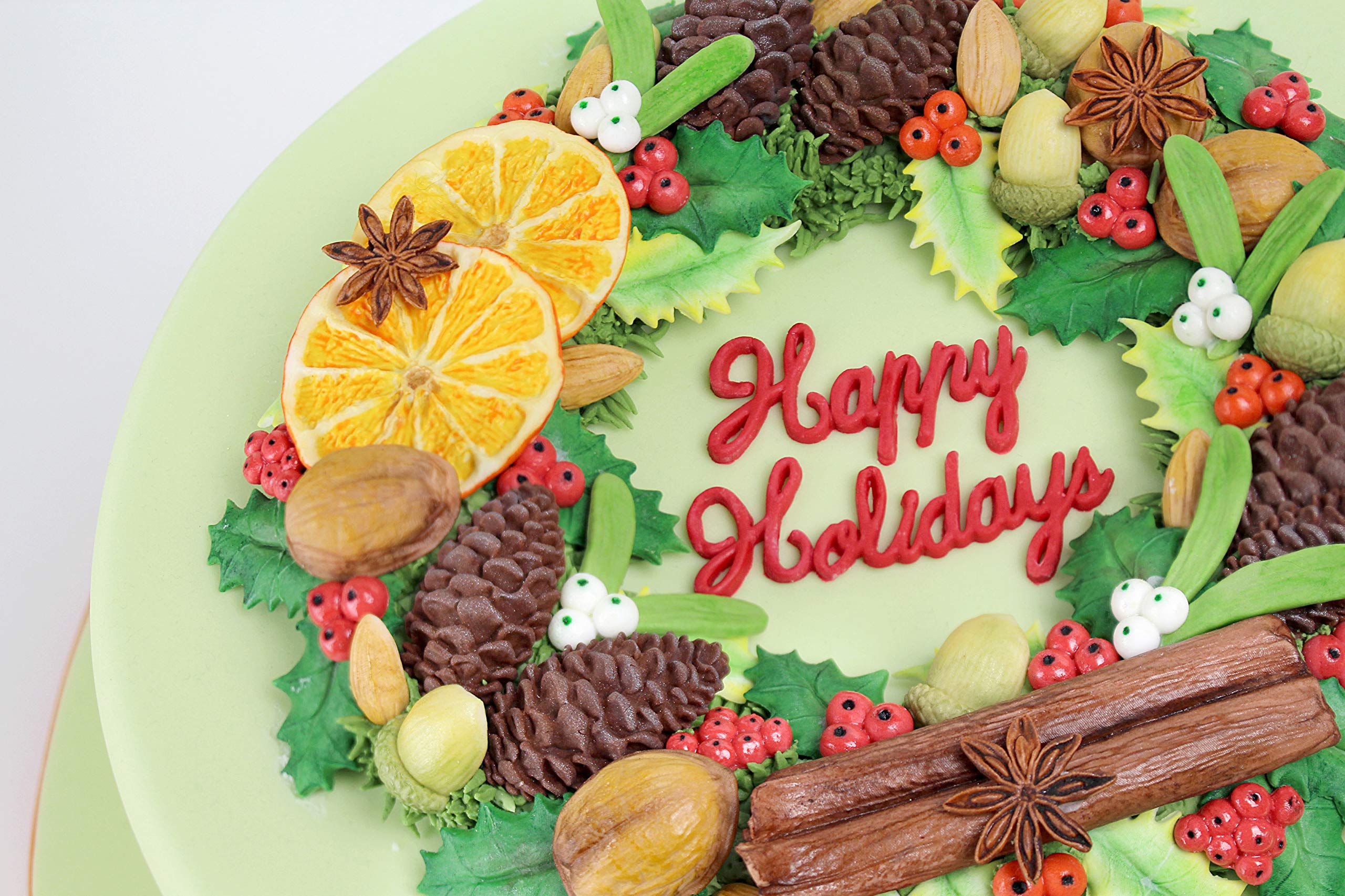 Flower Pro Pine Cones Silicone Mold For Christmas Cake Decorating & Holiday Clay Crafts By Katy Sue Moulds & Flower Pro Moulds.