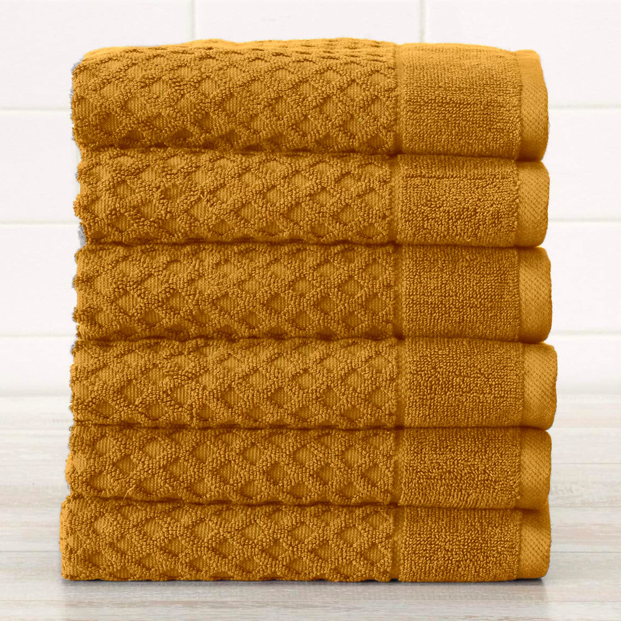 Great Bay Home 100% Cotton Marigold Hand Towels  6 Soft Bathroom Hand Towels  Highly Absorbent, Quick Dry Bath Towels  Grayson C