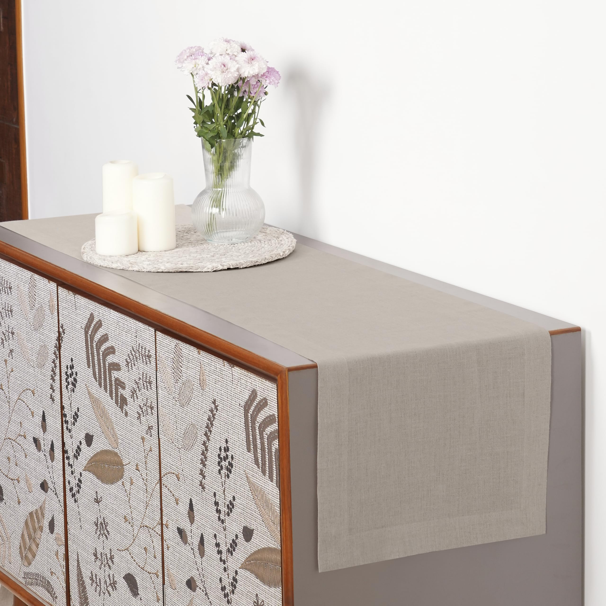 D'Moksha Linen Table Runner 90 Inches Long, Natural Table Runner, Fall Table Runner, Kitchen Table Runner For Thanksgiving, Chri