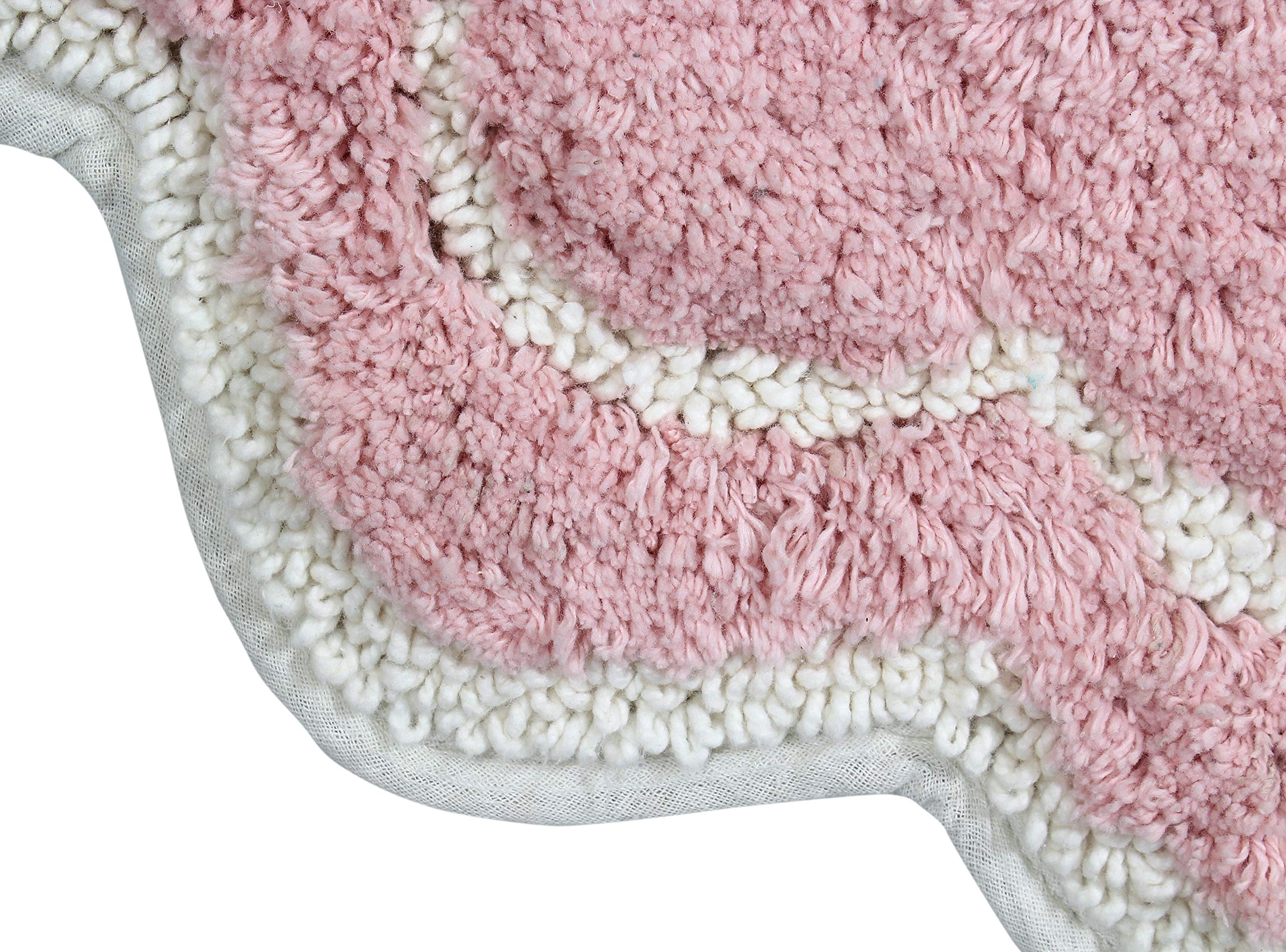 Home Weavers Allure Collection Toilet Rugs U Shaped Contour,Extra Thick Toilet Rug, Non-Slip Contour Mat For Bathroom,100% Cotto