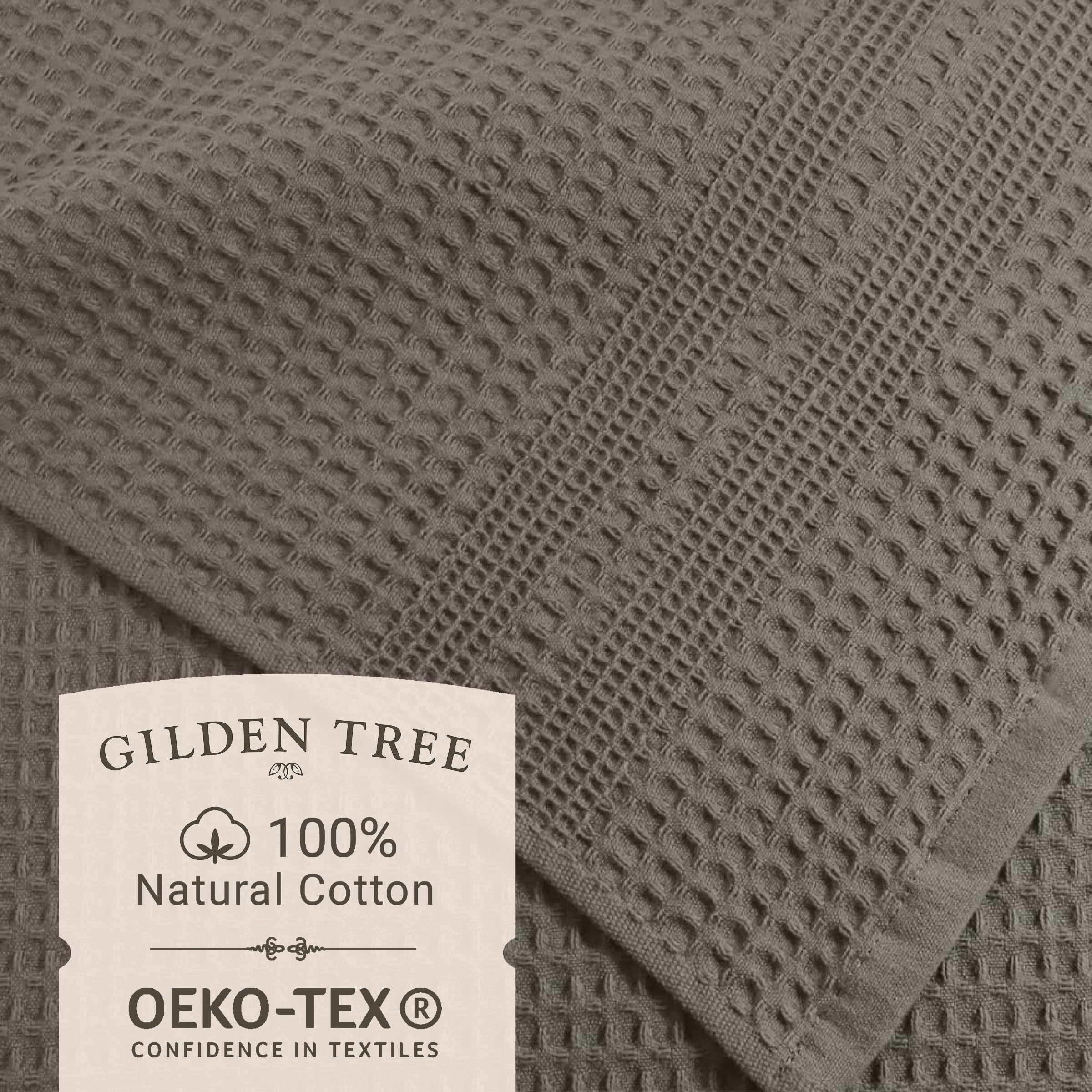 GILDEN TREE Waffle Towels Quick Dry Lint Free Thin  2 Pack Bath Sheets 40x80 Oversized Extra Large for Adults  Classic Style (Stone)