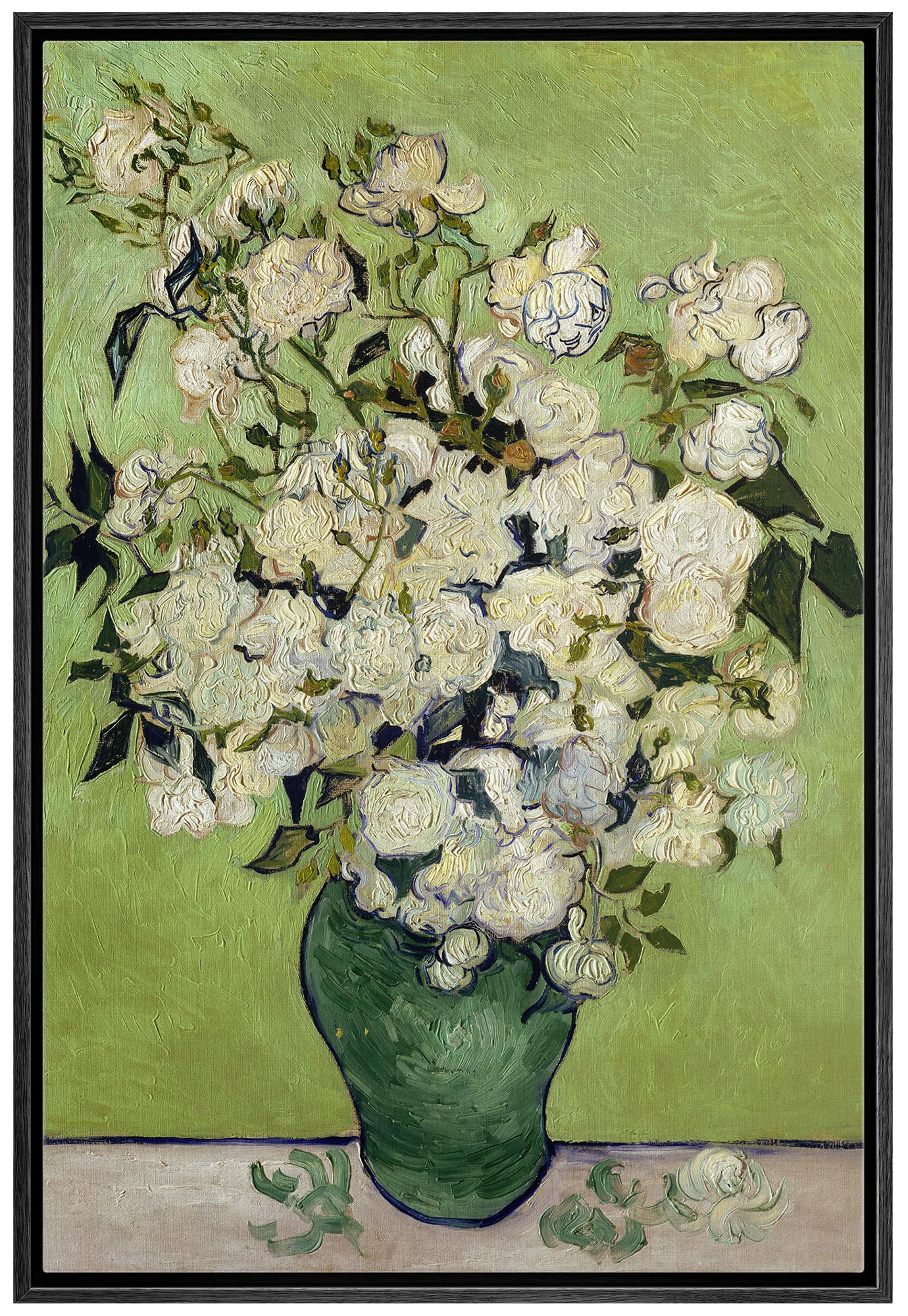 Wall26 Framed Canvas Print Wall Art Irises & Roses By Master Artist Vincent Van Gogh Nature Wilderness Illustrations Fine Art Re