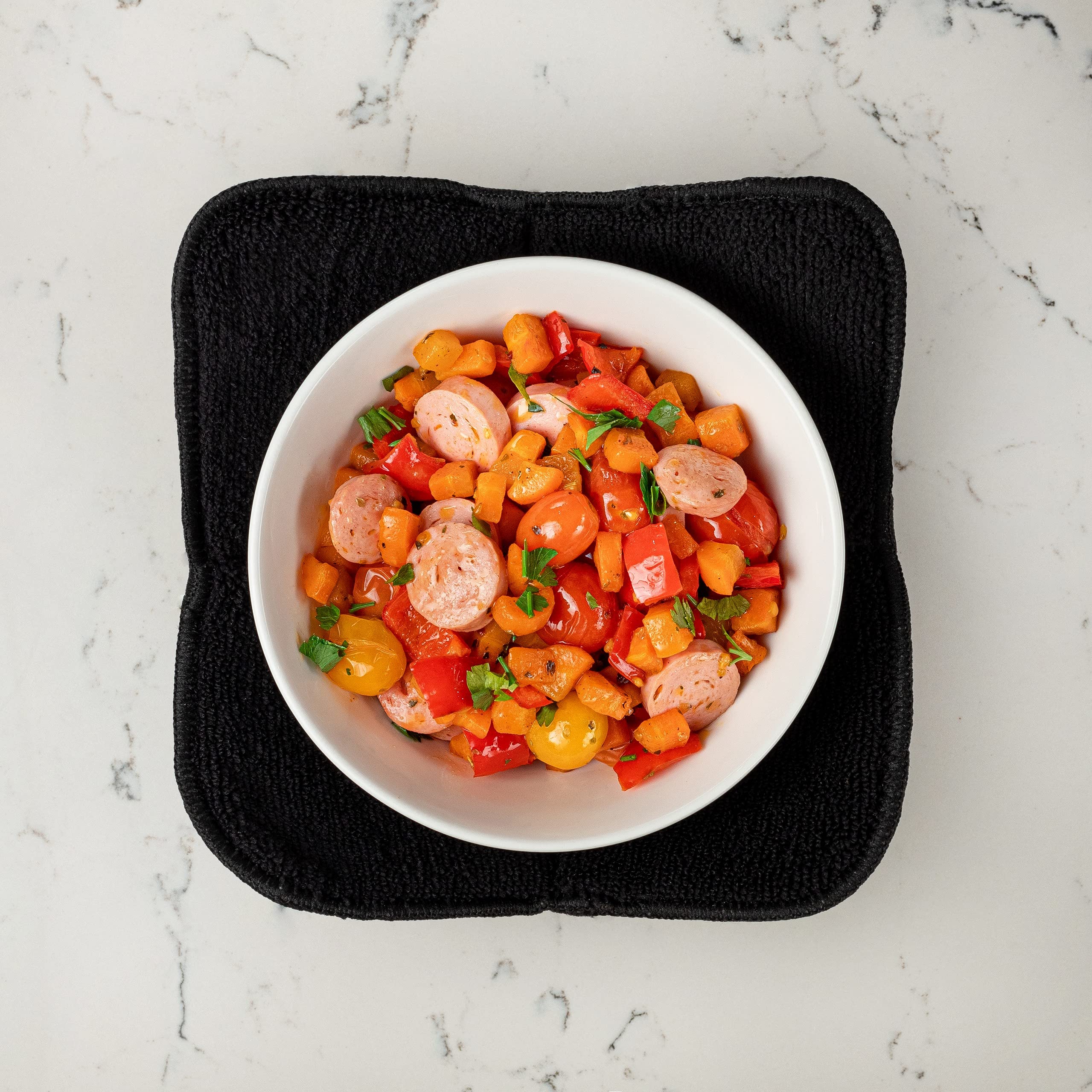 Microwave Bowl Cozy Huggers set of 4 - Durable and Reliable - For Hot and Cold Bowls  Plates and Dishes Bowl Holder for Microwave - Bowl Cozies Ideal Household Gift by Sheff Store (Black)