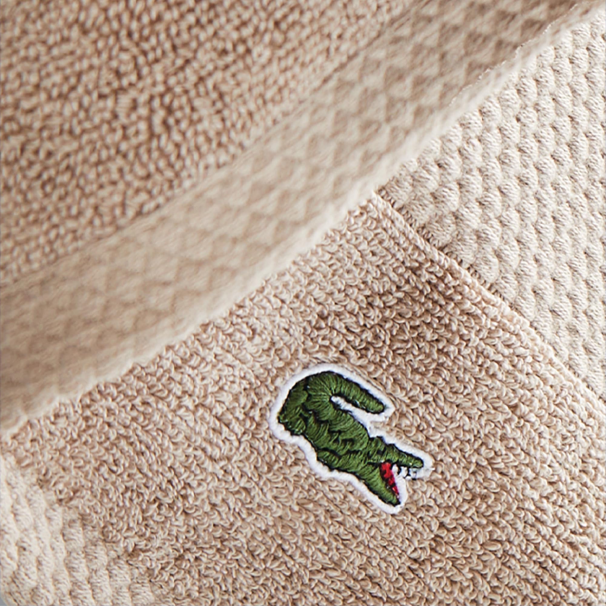 Lacoste Heritage Supima Cotton Hand Towel, Sand, 16'' X 30''