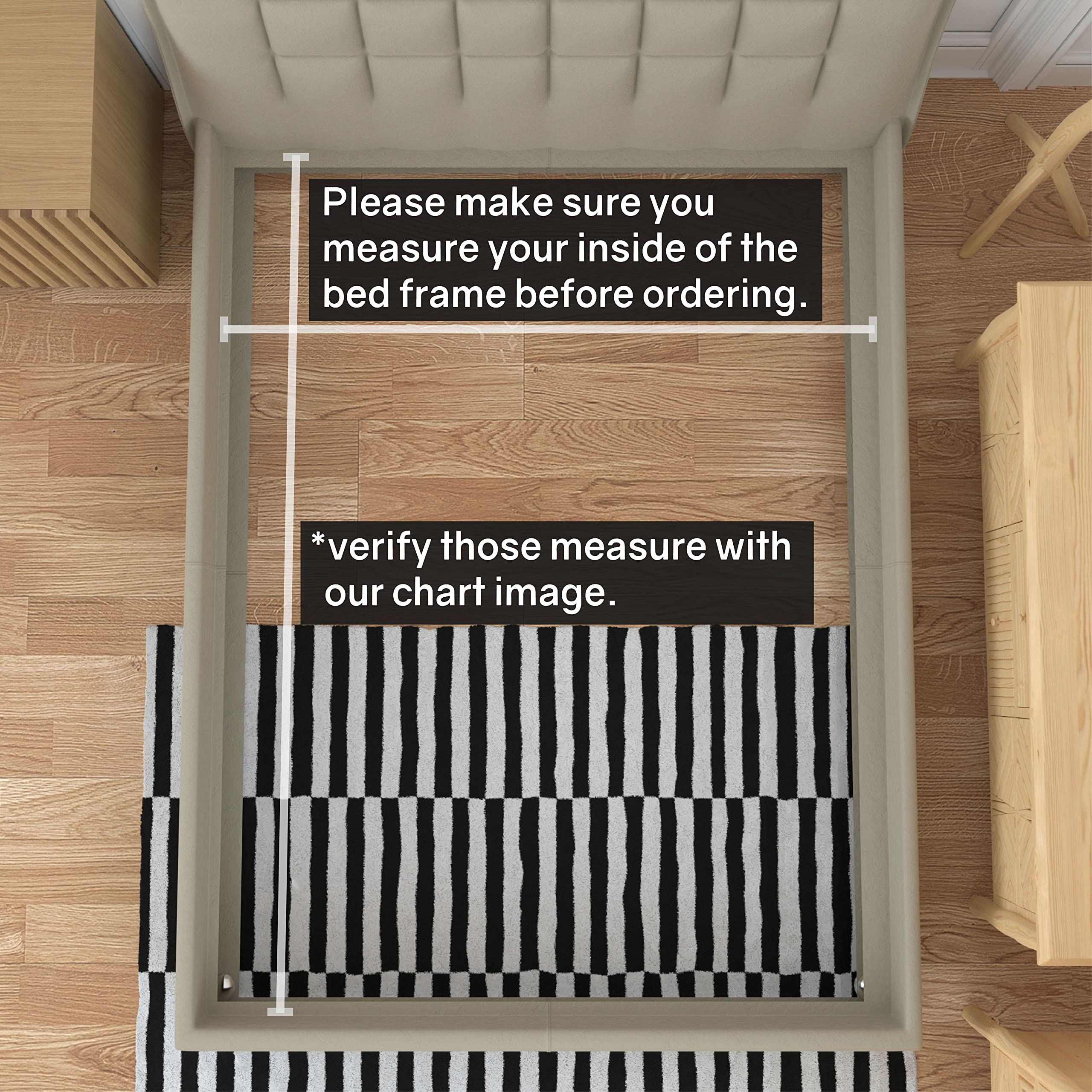 Continental Mattress  0.68-Inch Heavy Duty Vertical Mattress Support Wooden Bunkie Board/Bed Slats  Full  Beige