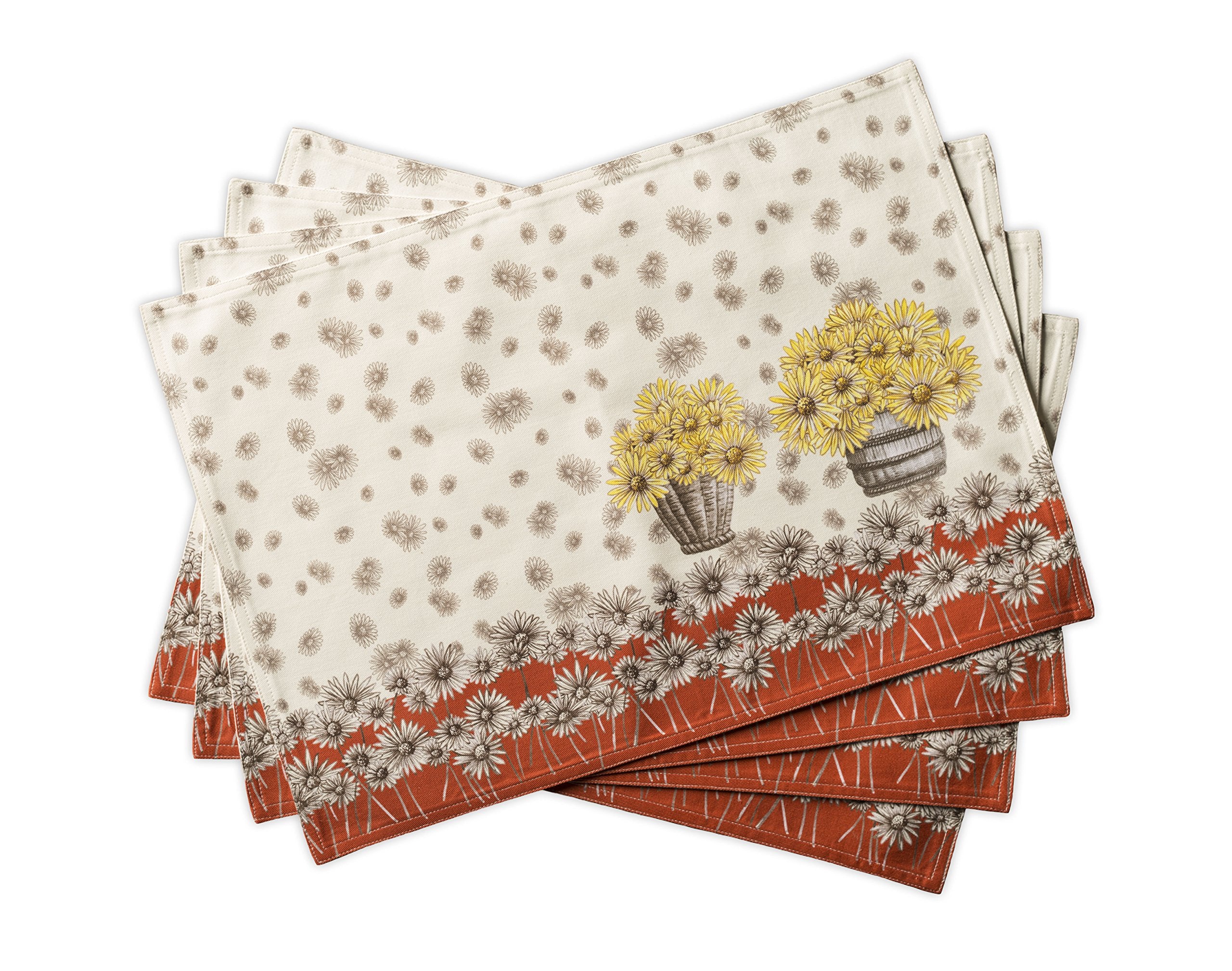 Maison D' Hermine Placemats 100% Cotton Decorative Cloth Place Mat Washable Dinner Placemat, Holiday, Dinner, Wedding, Baby Show
