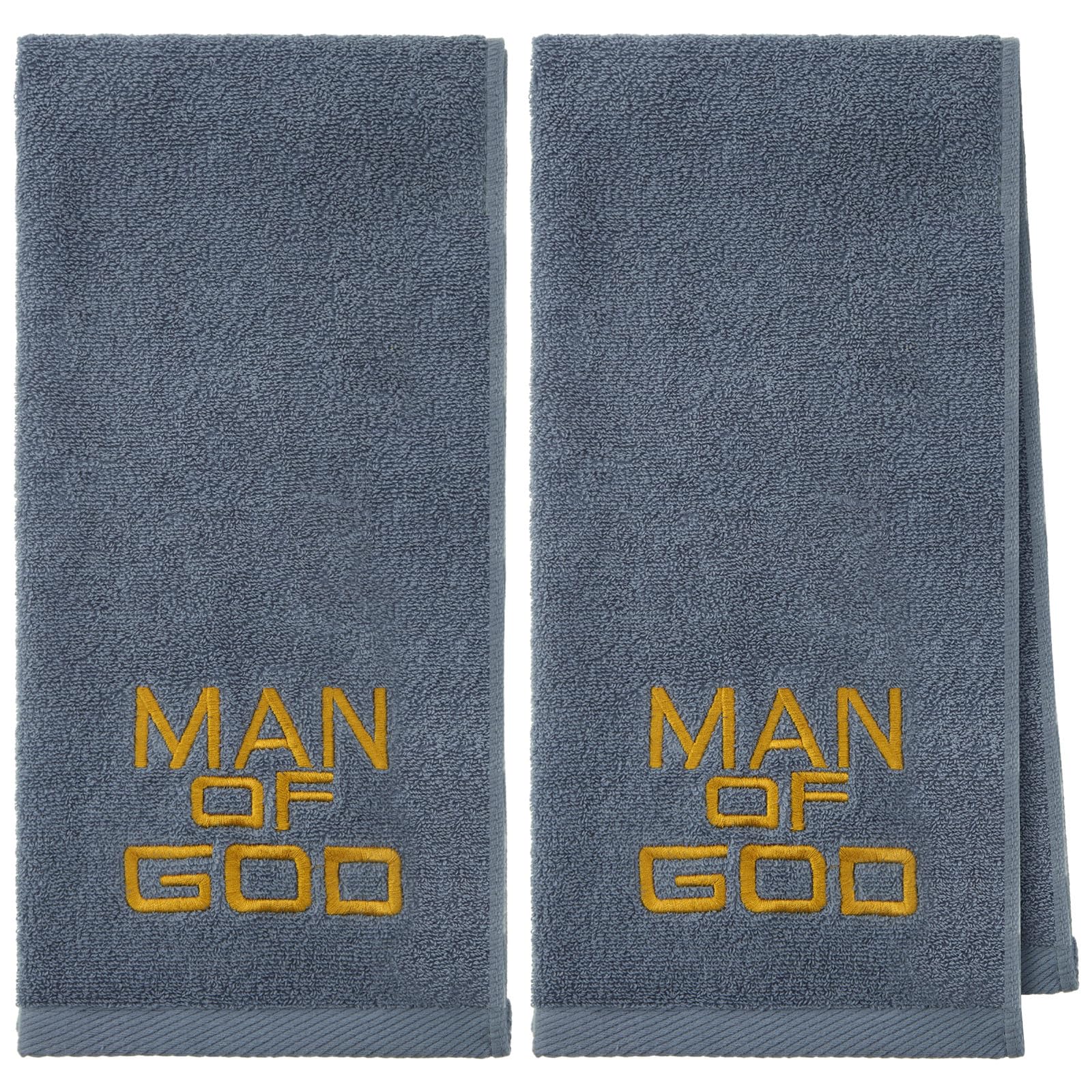 Buryeah 2 Pcs Pastor Hand Towels Christian Embroidered Towels Appreciation Gifts for Christian Church Clergy Father s Gifts(Blue