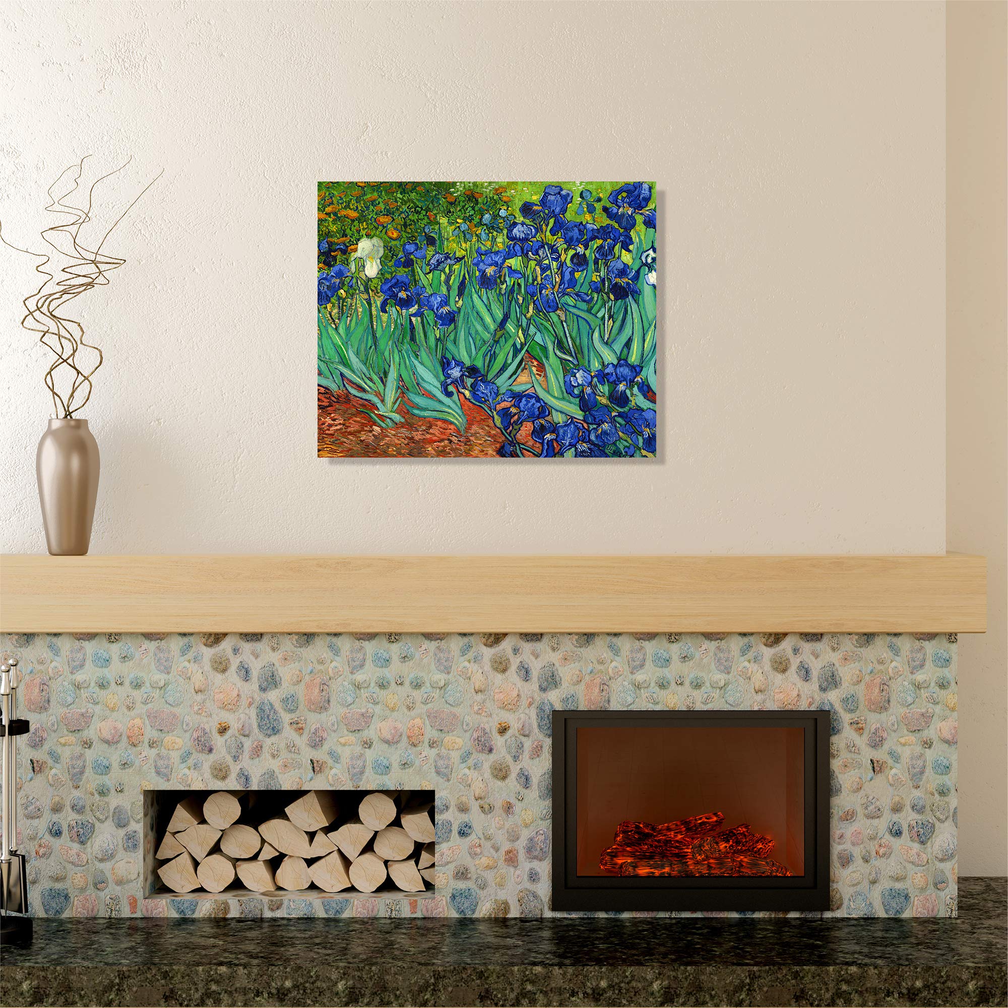 A&T ARTWORK Irises by Vincent Van Gogh. The World Classic Art Reproductions  Giclee Canvas Prints Wall Art for Home Decor 24x30 inches