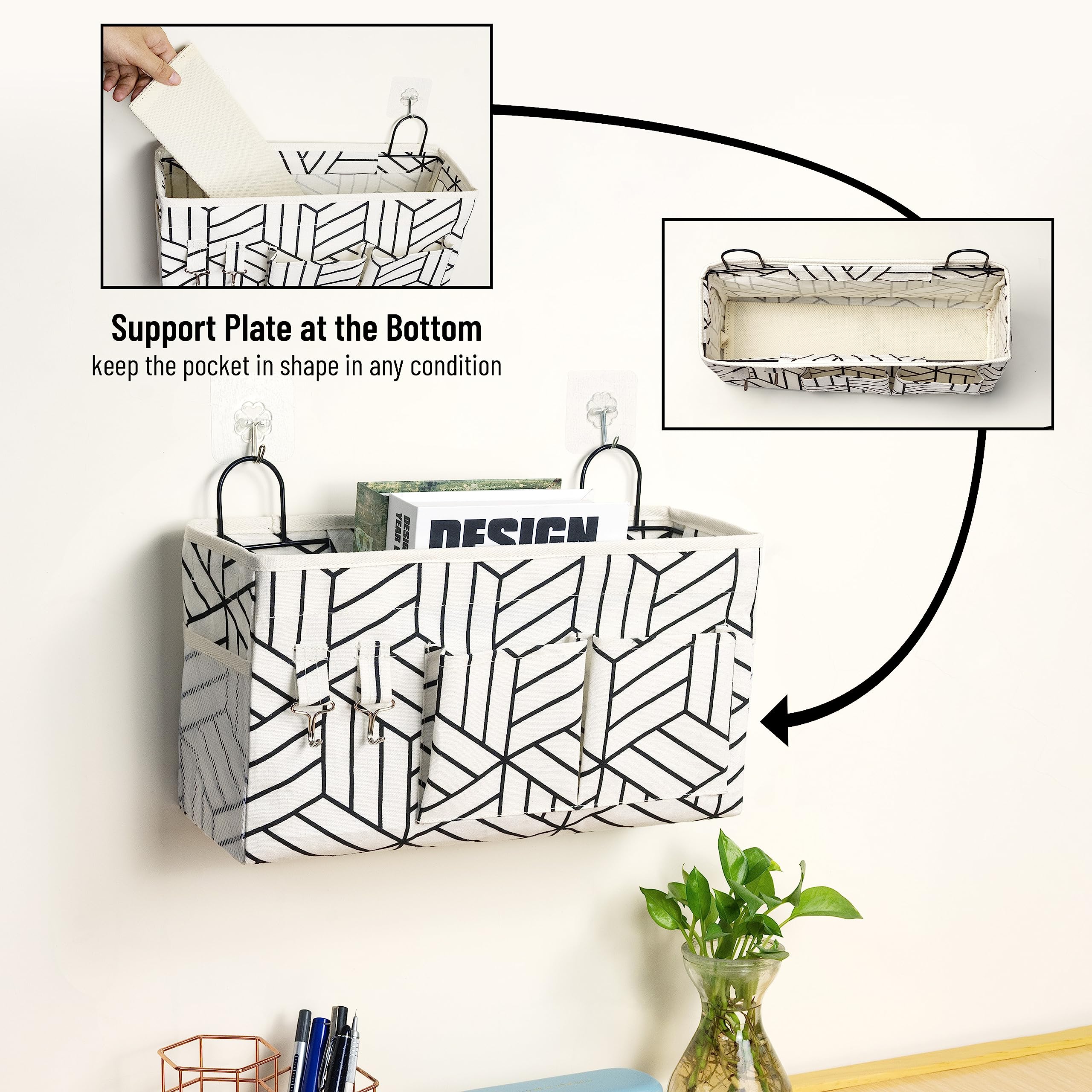 Hzzty Brny 2Pcs Large Wall Hanging Storage Bag, Door Closet Linen Fabric Pockets Organizer, Waterproof For Living Room Bedroom B