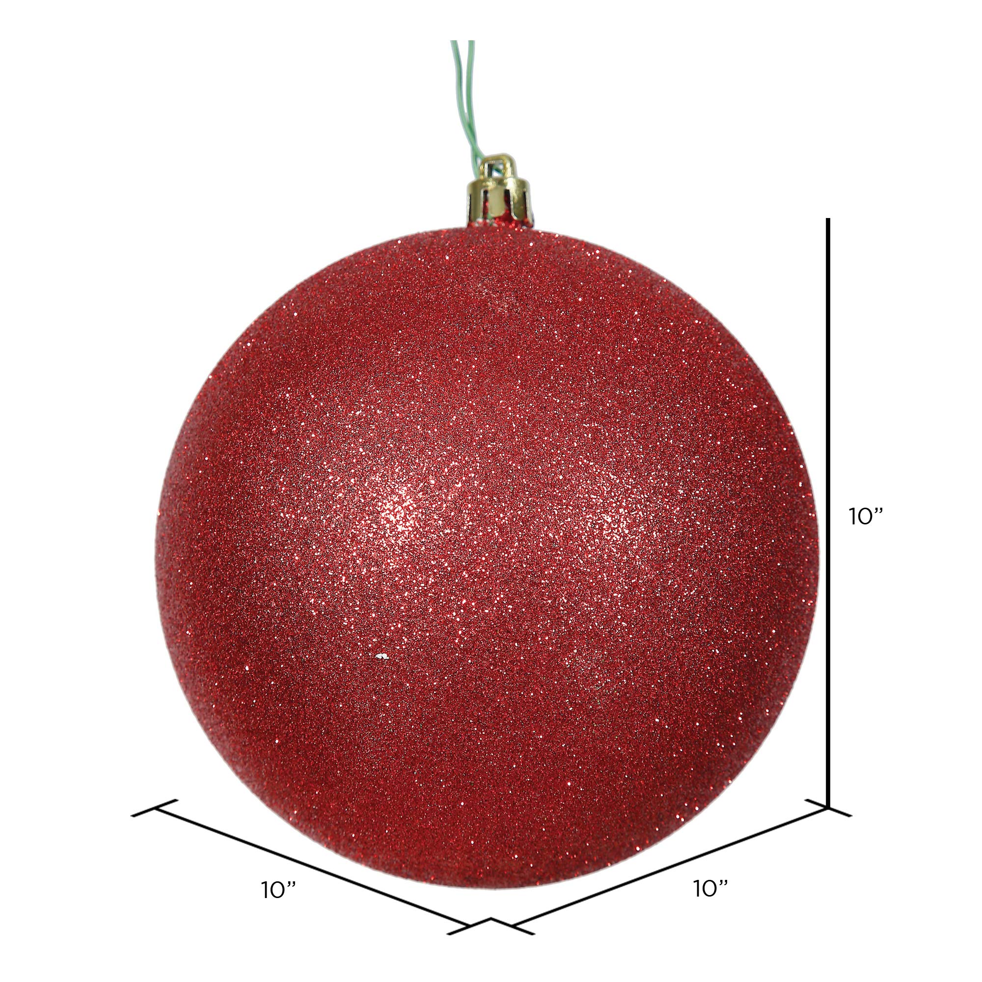 Vickerman 10 Red Glitter Ball Ornament