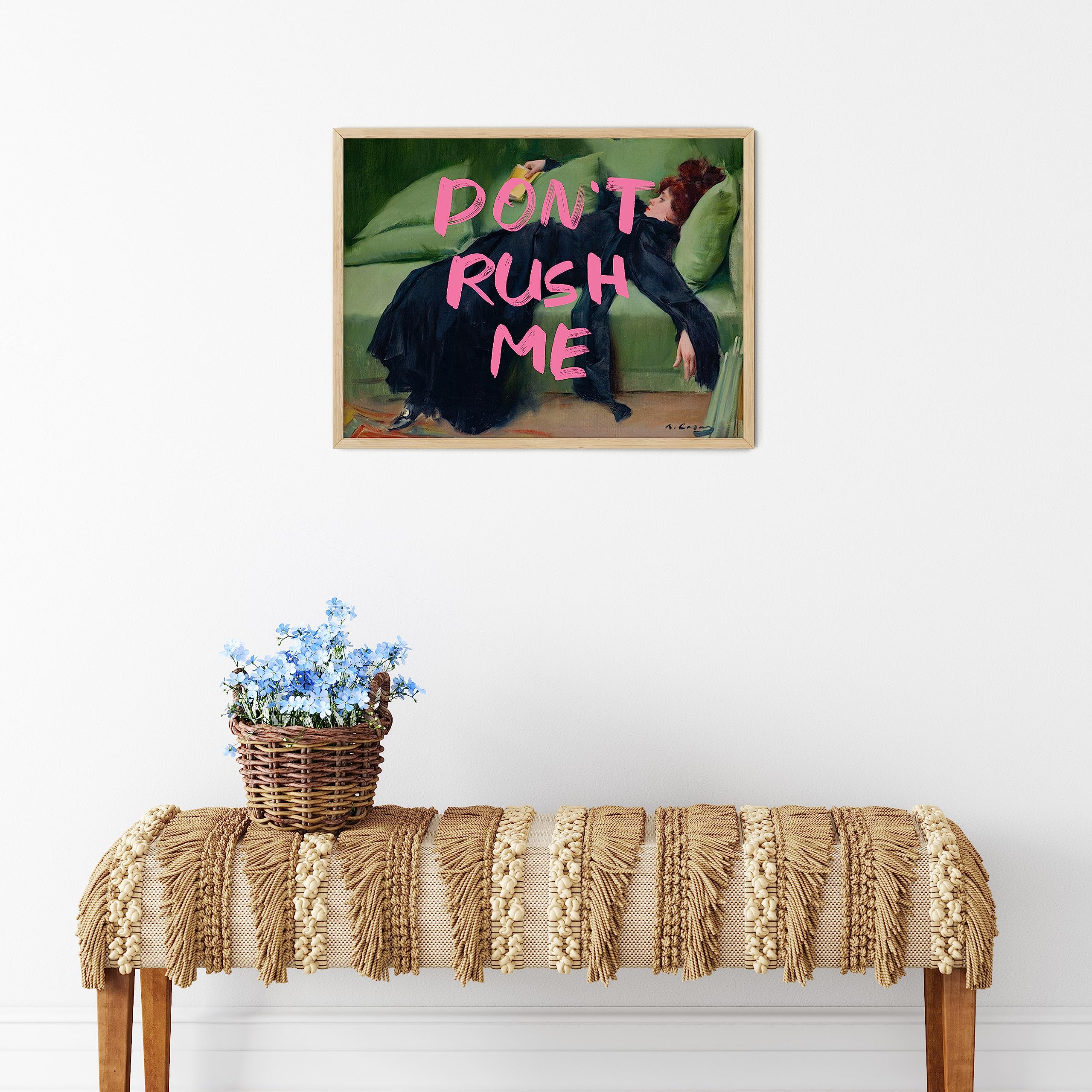 Twodays Maximalist Wall Decor, Eclectic Aesthetic Large Wall Art Print, Don'T Rush Me Altered Art Portrait, Antique Victorian Ga