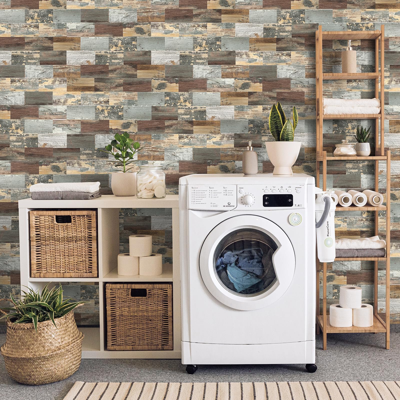 Yipscazo Peel and Stick backsplash 3 x 6 Inches 3D PVC Composite Wall Tile Stick on Backsplash Tile for Kitchen Bathroom, Laundr