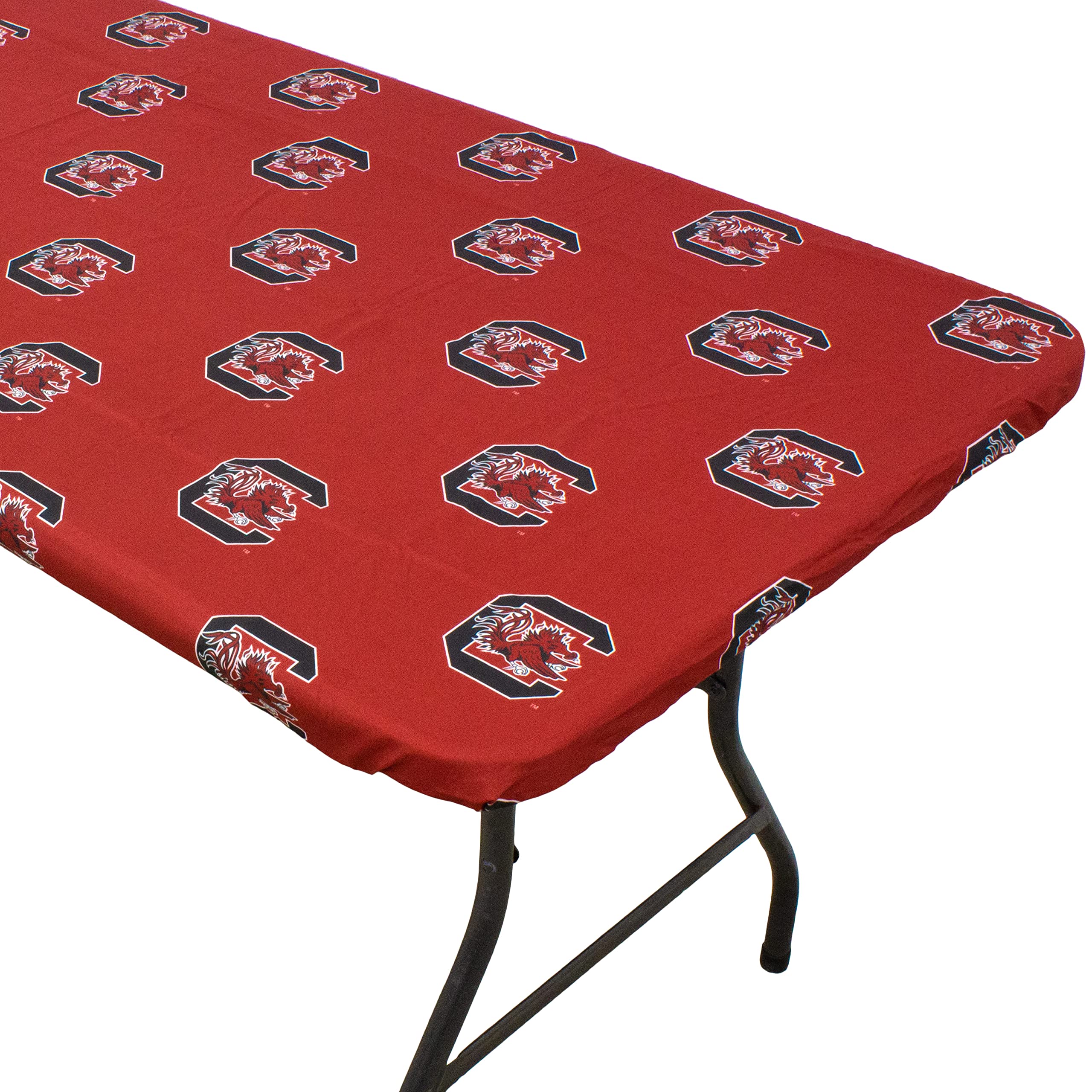 South Carolina Gamecocks Tailgate Fitted Tablecloth, 72 x 30, 6 ft Table