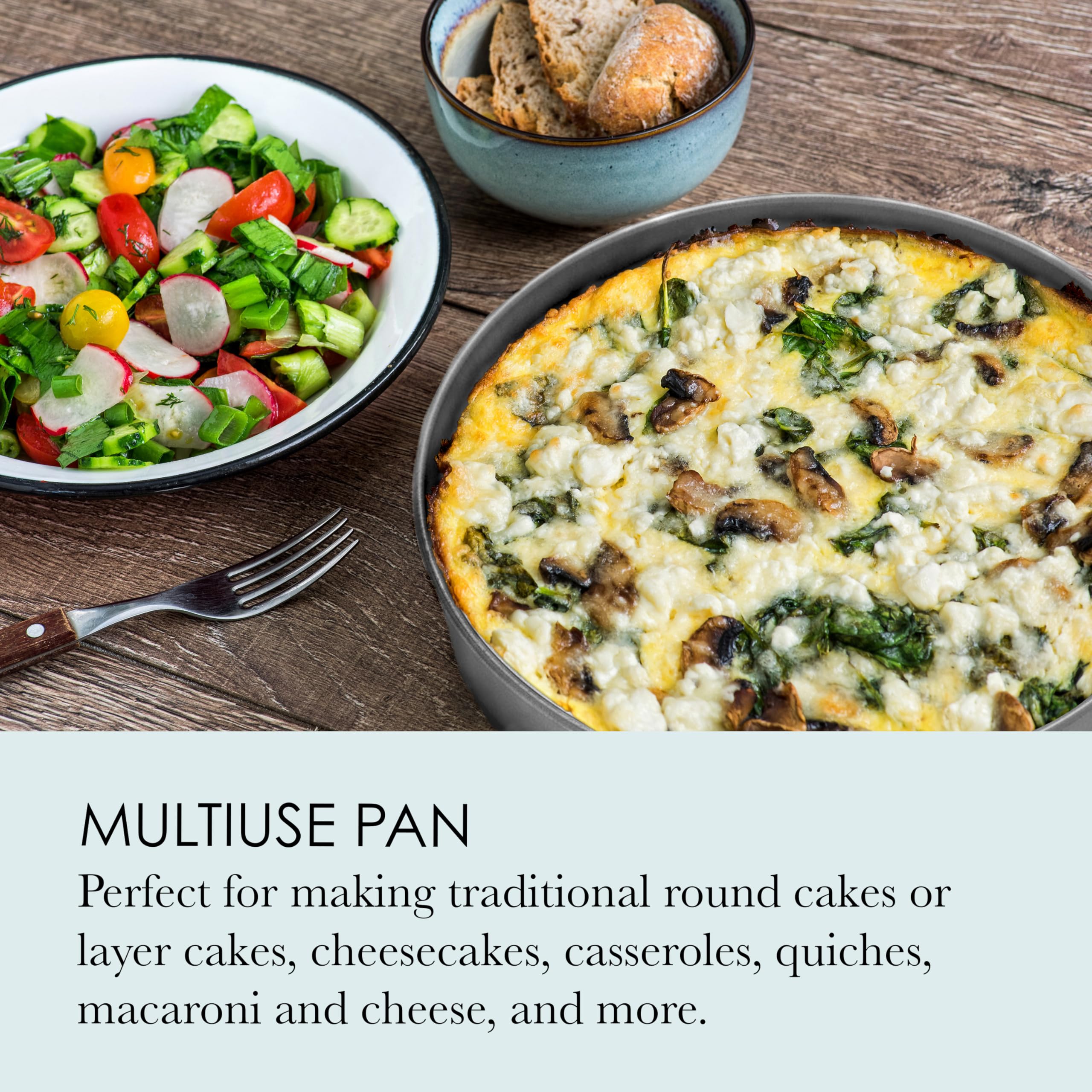 Chicago Metallic 59629 9-Inch Commercial Ii Non-Stick Round Cake Make Traditional Round Cakes Or Layer Cakes, Cheesecakes, Casse