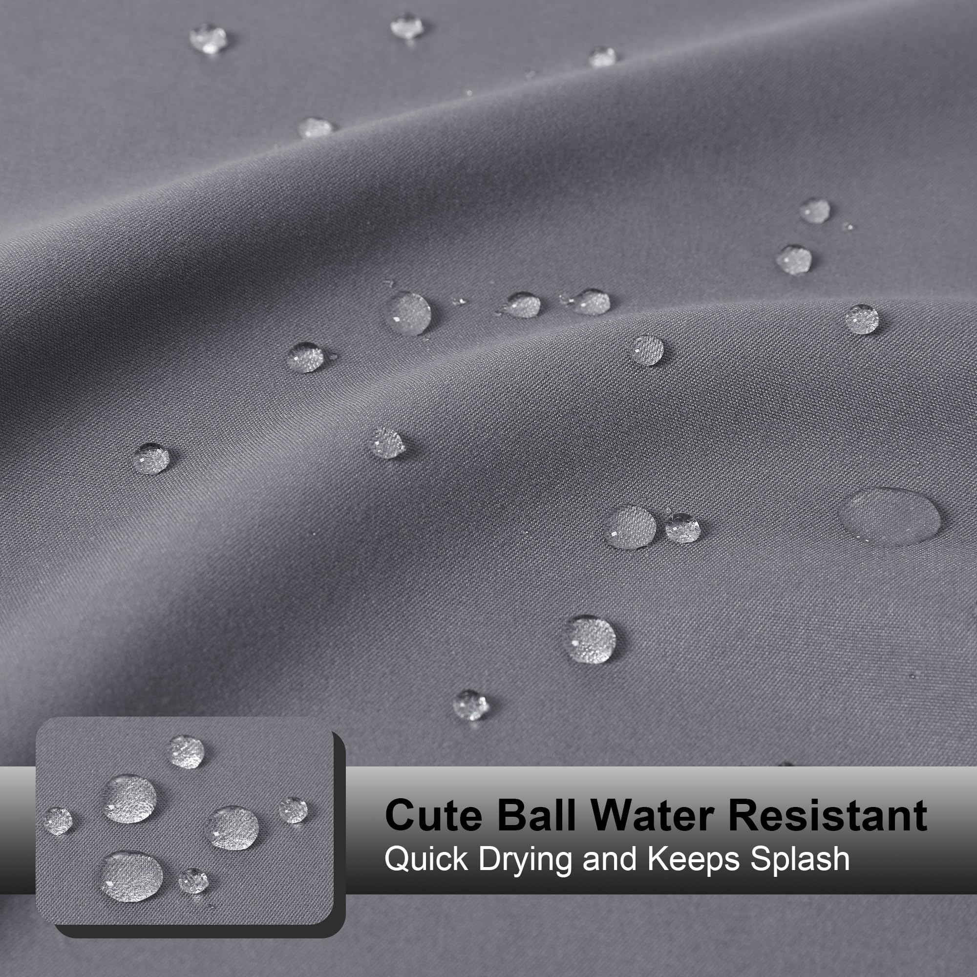 Ovzme Zora Grey Shower Curtain For Bathroom, Fabric Shower Curtain - Soft Cloth & Hotel Spa Quality, Water Repellent Bath Curtai