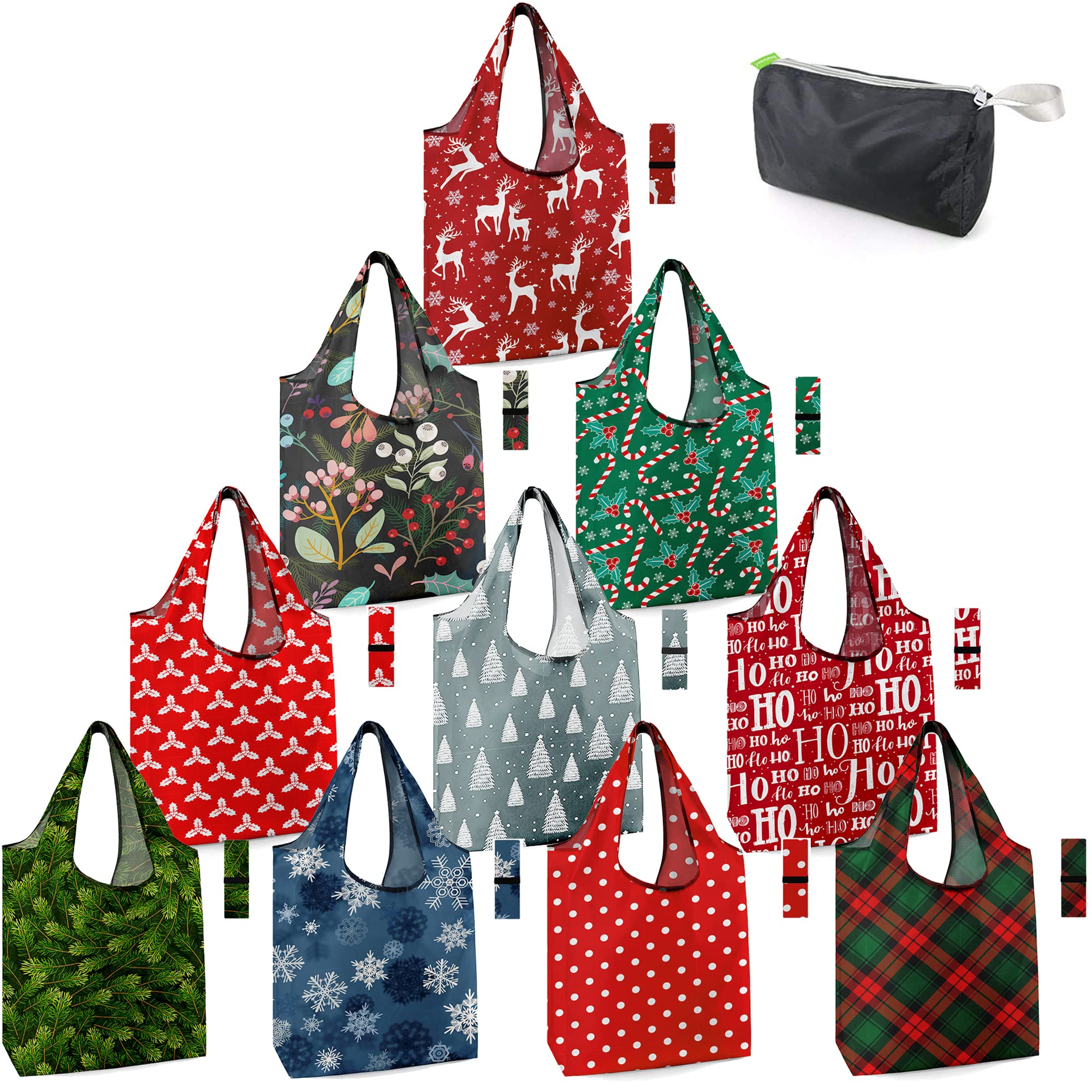 BeeGreen Raccoon Reusable Grocery Bags Frog Elephant Penguin Jellyfish Shopping Bags Bulk 50LBS X-Large Heavy Duty 6 Pieces
