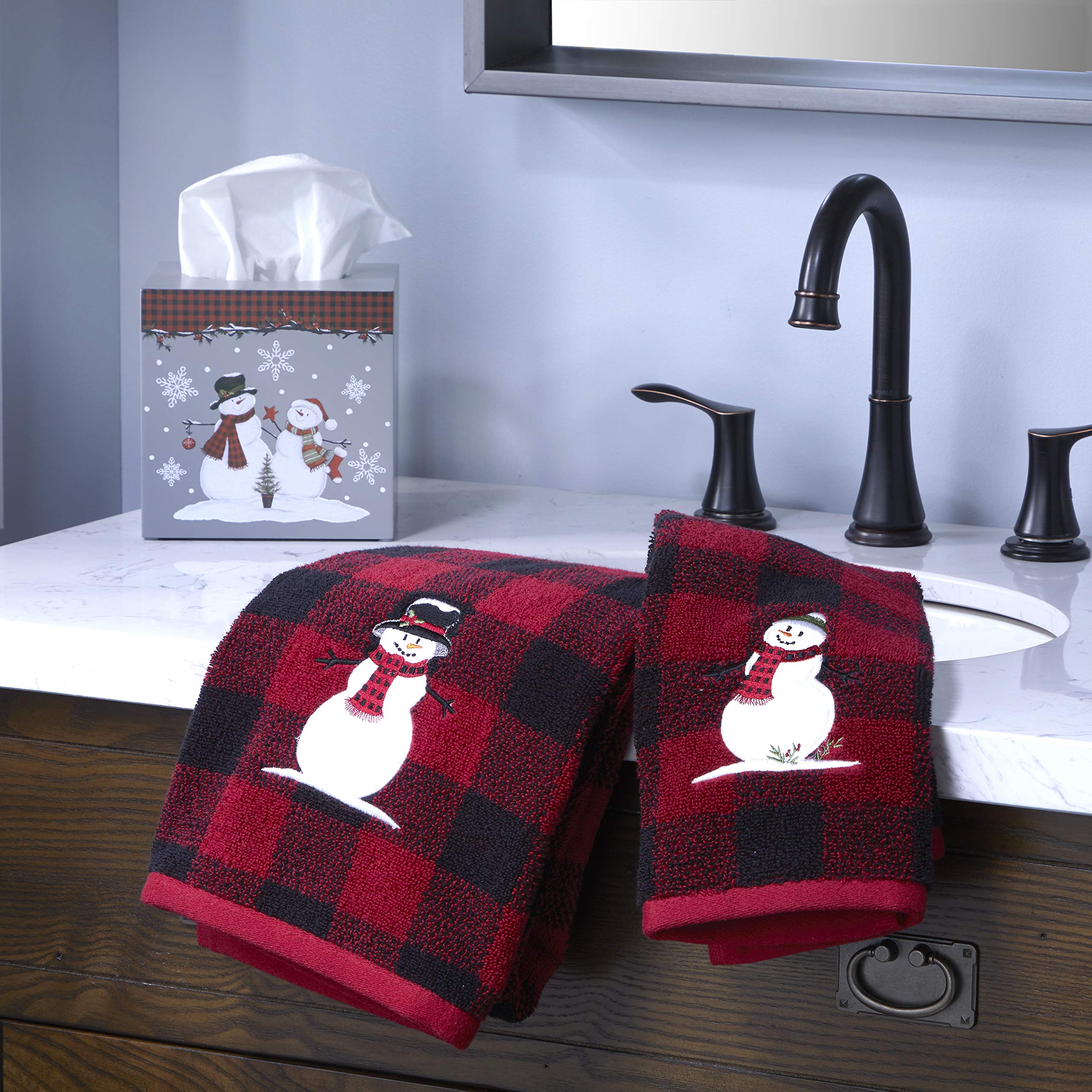 SKL Home Woodland Winter  Hand Towel Set  Red