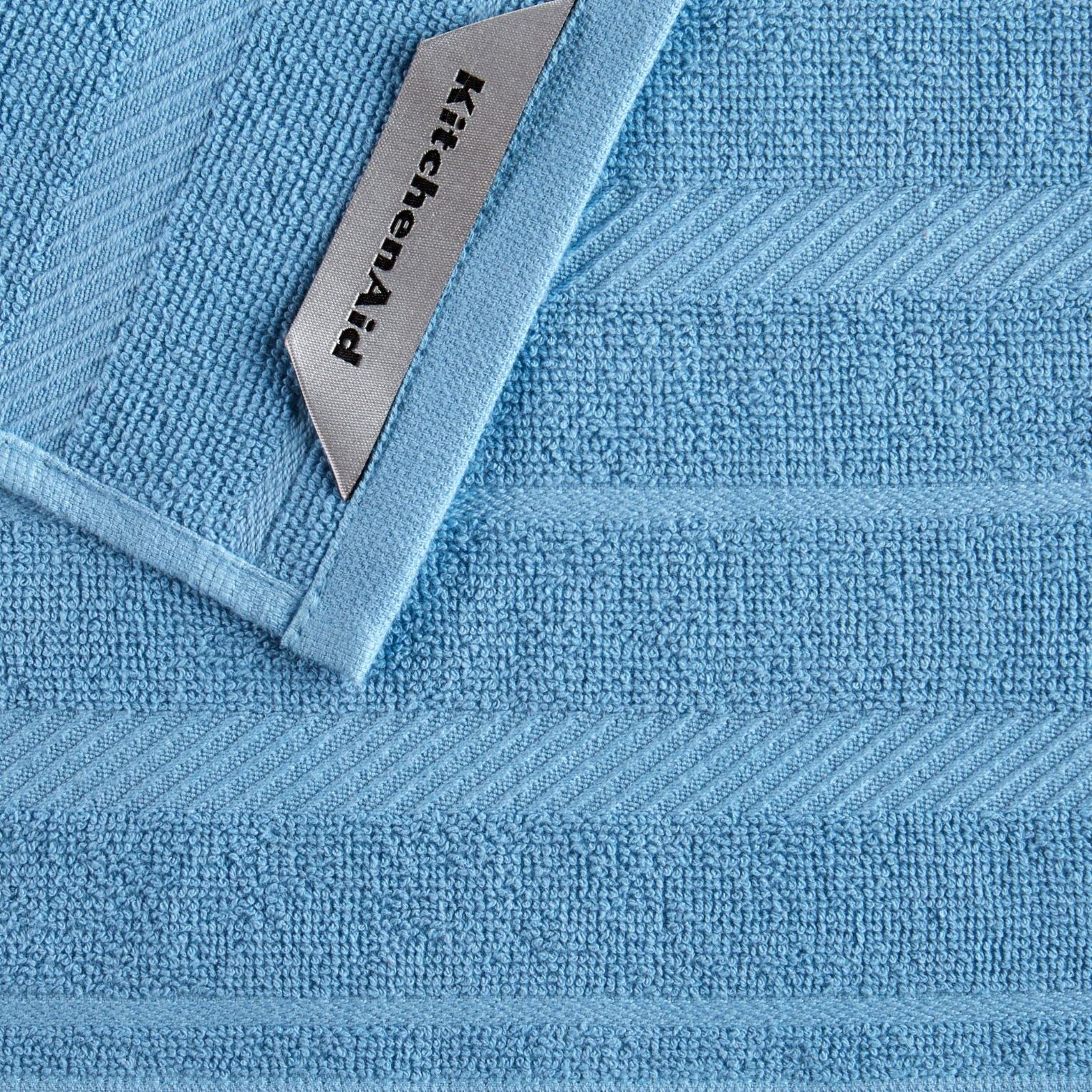 Kitchenaid Albany Dishcloth 8 Pack Set, Blue Velvet/White, 12''X12''
