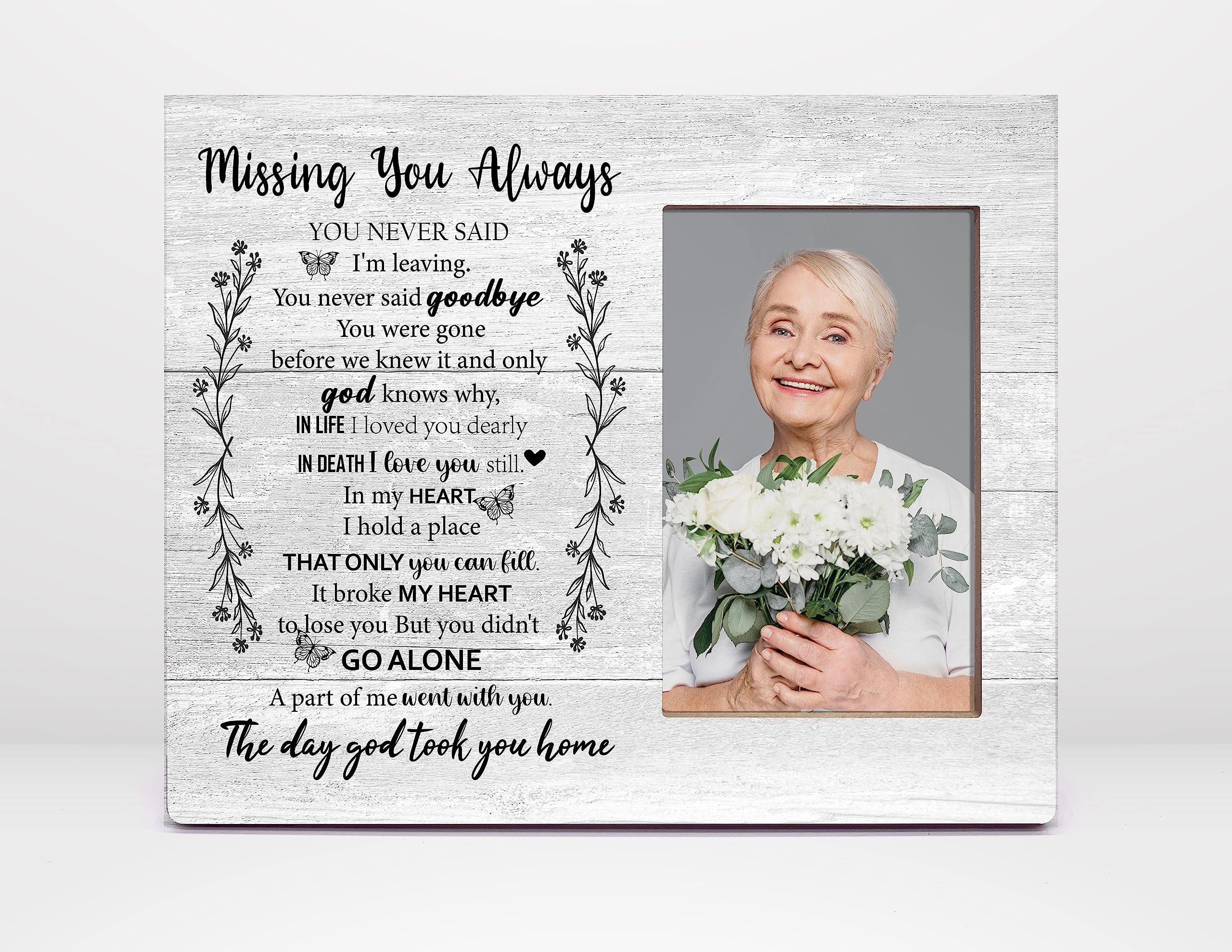 Orchroma Missing You Picture Frame - 8x10 in, HD Print, Wood, Rustic, Sympathy Gift for Loss of Loved One