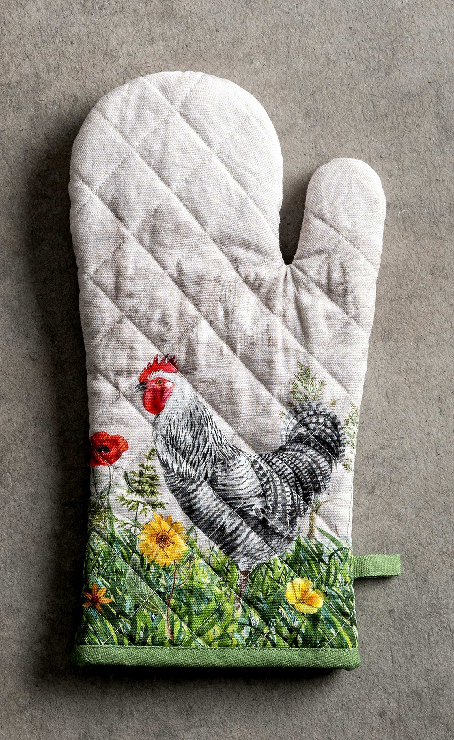 Maison D' Hermine Oven Gloves 100% Cotton Oven Mitt Heat Resistant Bbq Cooking Gloves With Loop For Gifts, Grilling, Microwave,