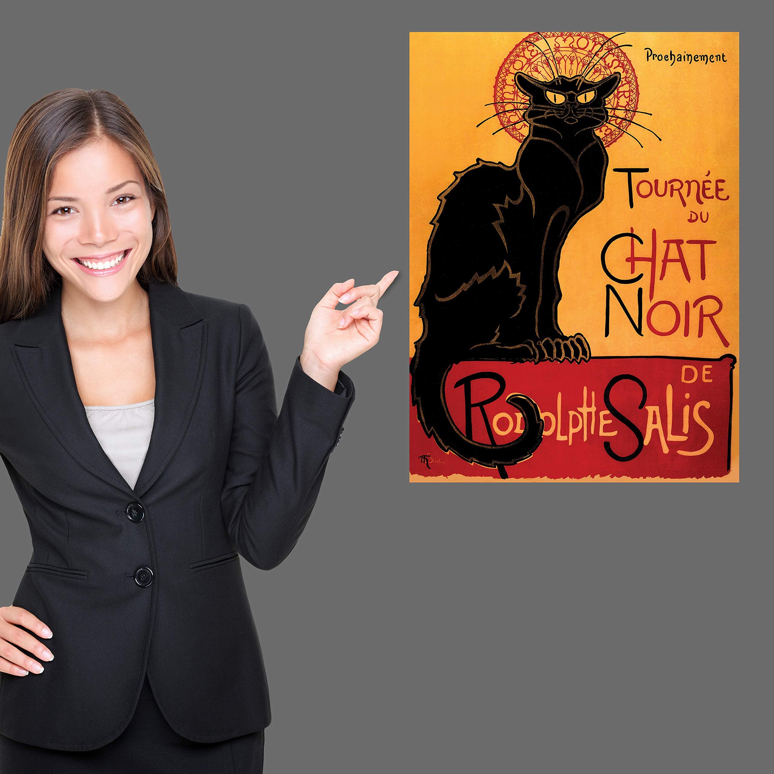 Tourn  E Du Chat Noir By Theophile Alexandre Steinlen - 1896 - The Black Cat - Vintage Poster Print (Laminated, 18'' X 24'')