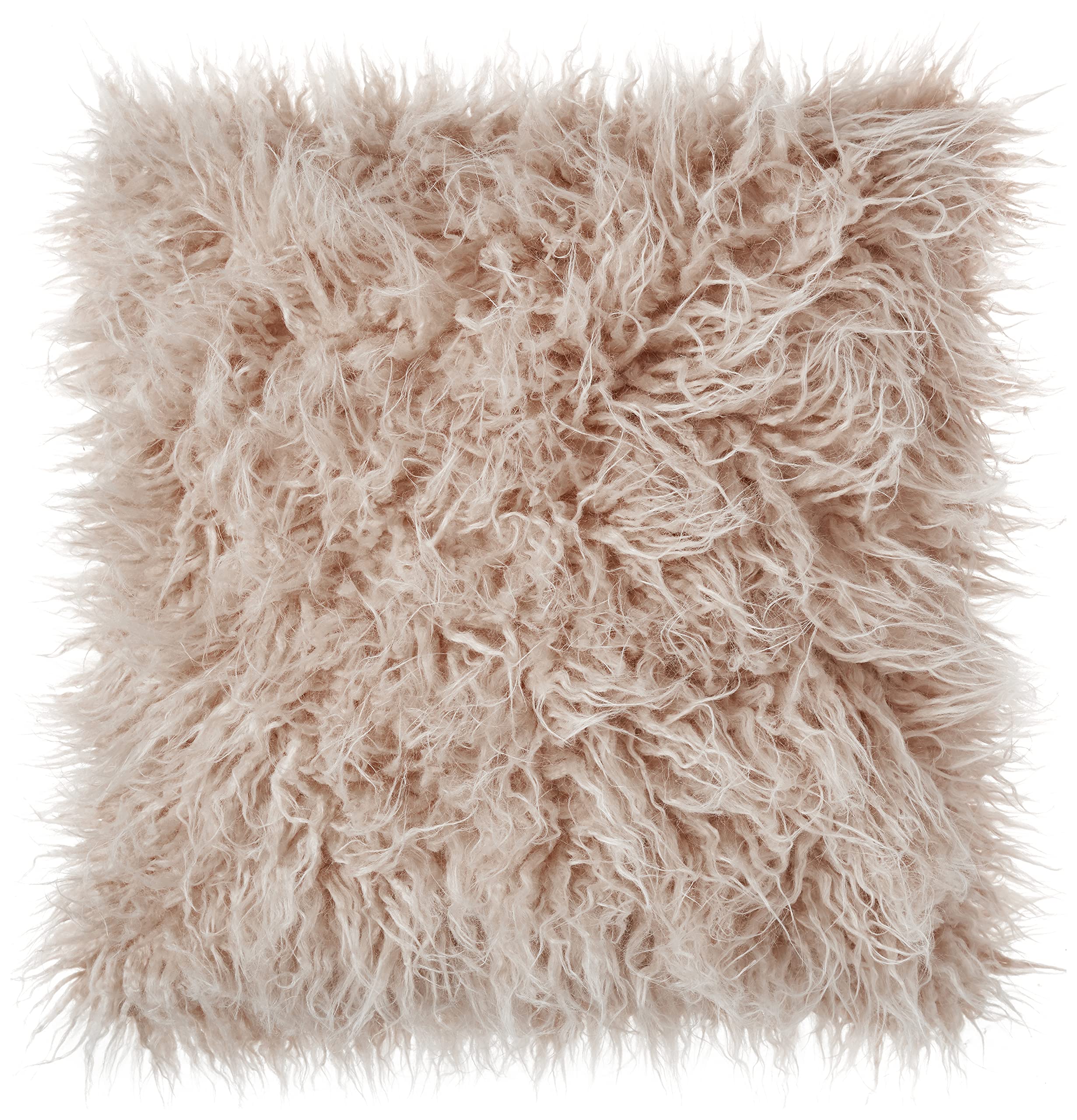 Saro Lifestyle Mongolian Faux Fur Poly Filled Throw Pillow