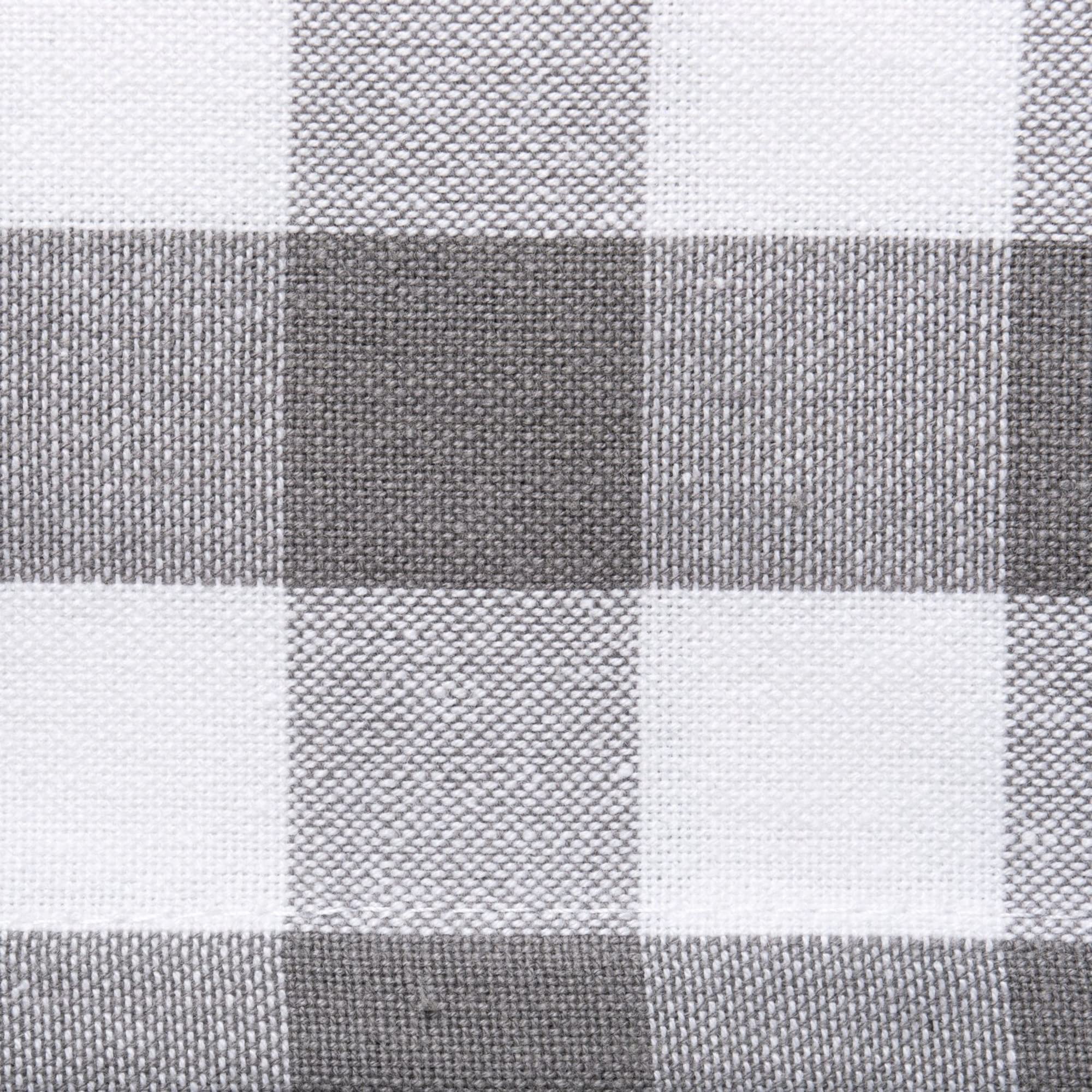 DII Checkered Tabletop Collection 100% Cotton, Machine Washable, Table Runner, 14x72, Gray