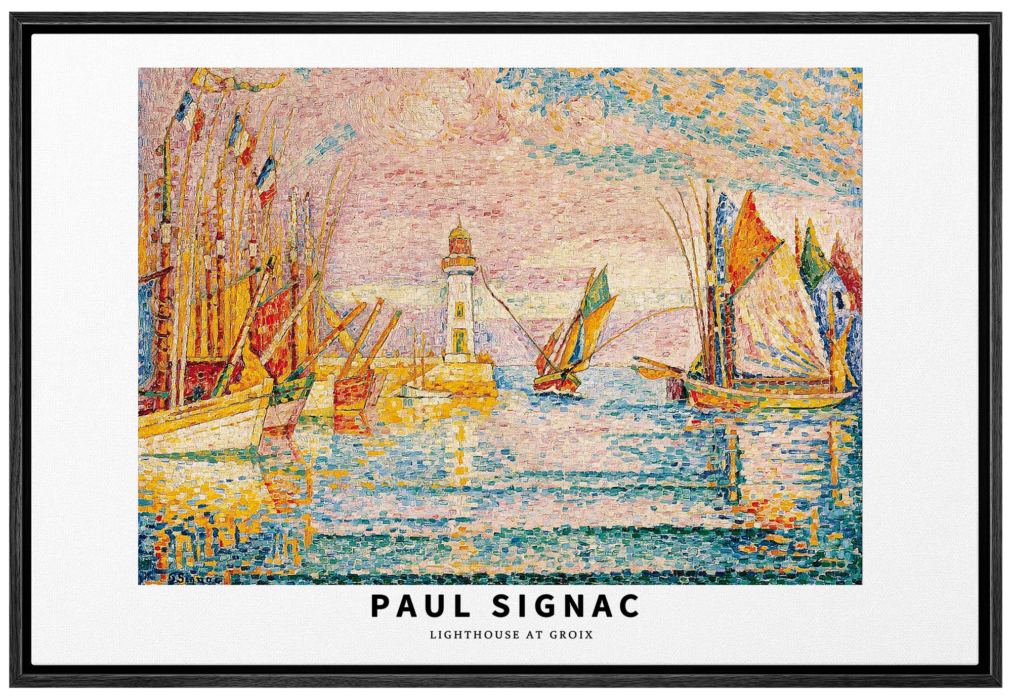 Wall26 Framed Canvas Print Wall Art Lighthouse At Groix By Paul Signac Historic Classical Illustrations Fine Art Decorative Vint