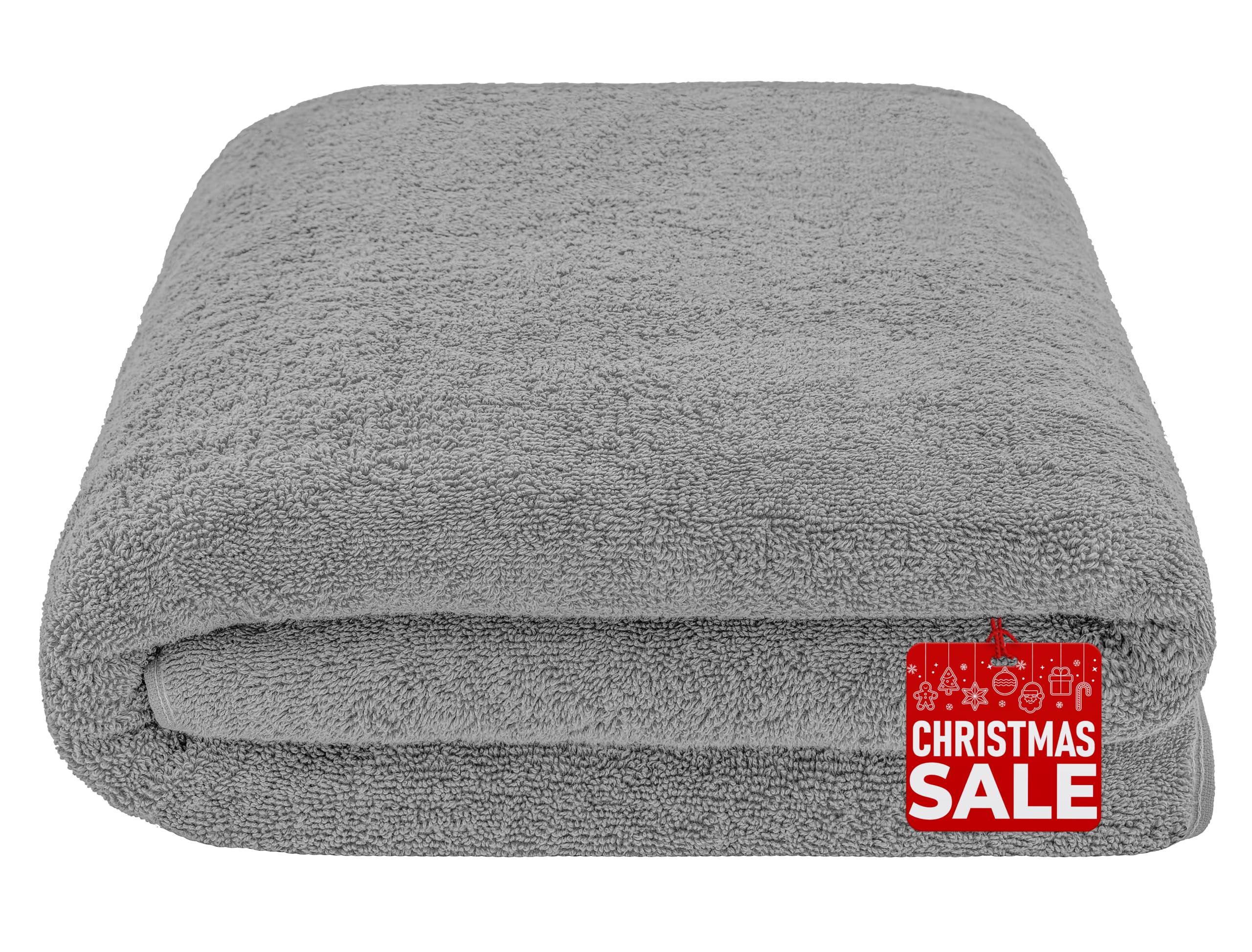 American Soft Linen Oversized 40X80 Jumbo Large Bath Towels For Bathroom, 100% Ringspun Cotton Bath Sheet For Adults, Light Grey