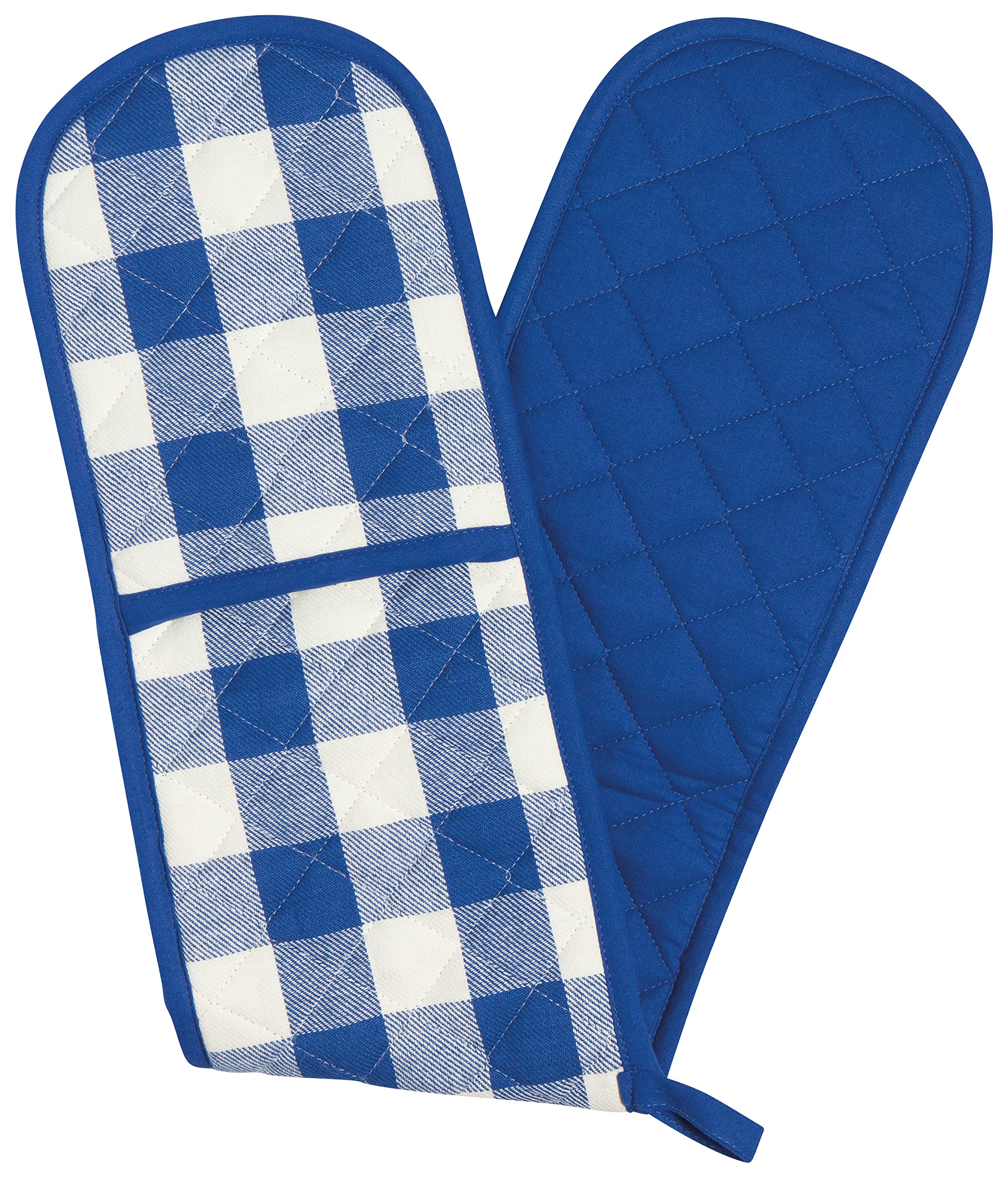 Now Designs Double Chef Oven Mitt, W7.5 X L36In, Royal Buffalo Check