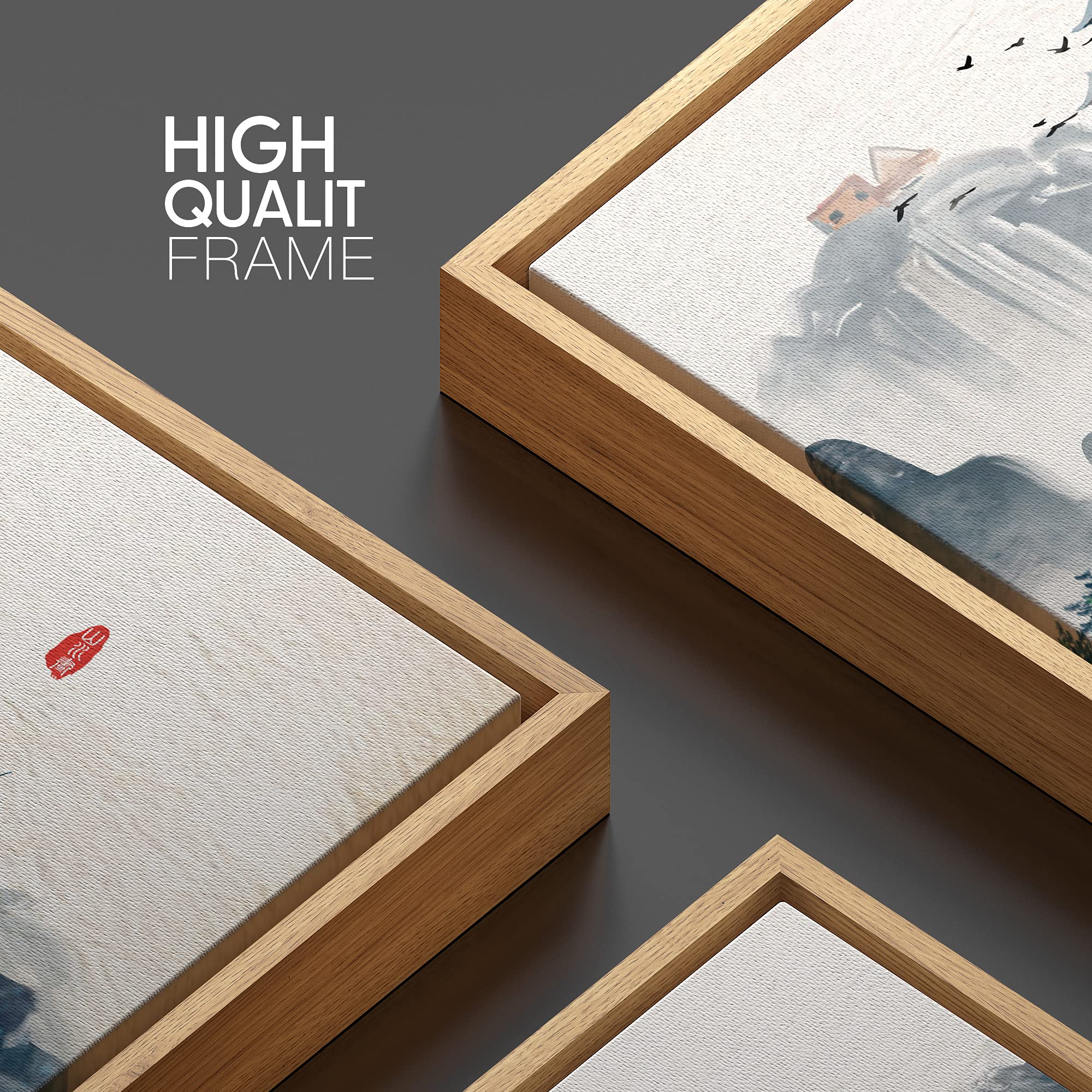 Signwin 3 Piece Framed Canvas Wall Art Zen Canvas Prints Home Artwork Decoration For Living Room,Bedroom - 16''X24''X3 Panels