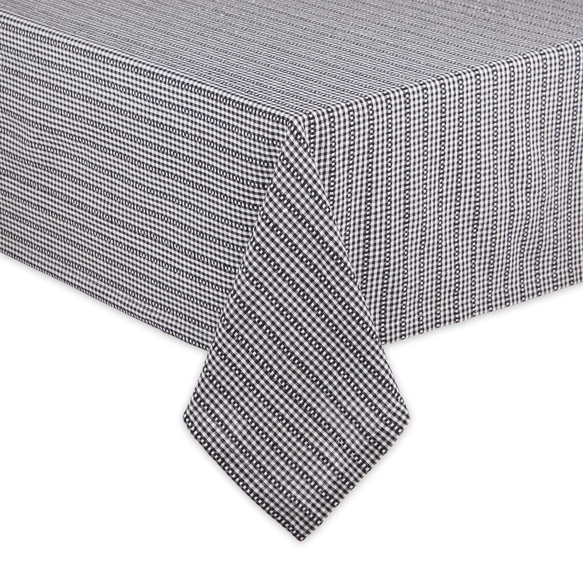 BLACK FARMHOUSE GINGHAM TABLECOTH 60x120