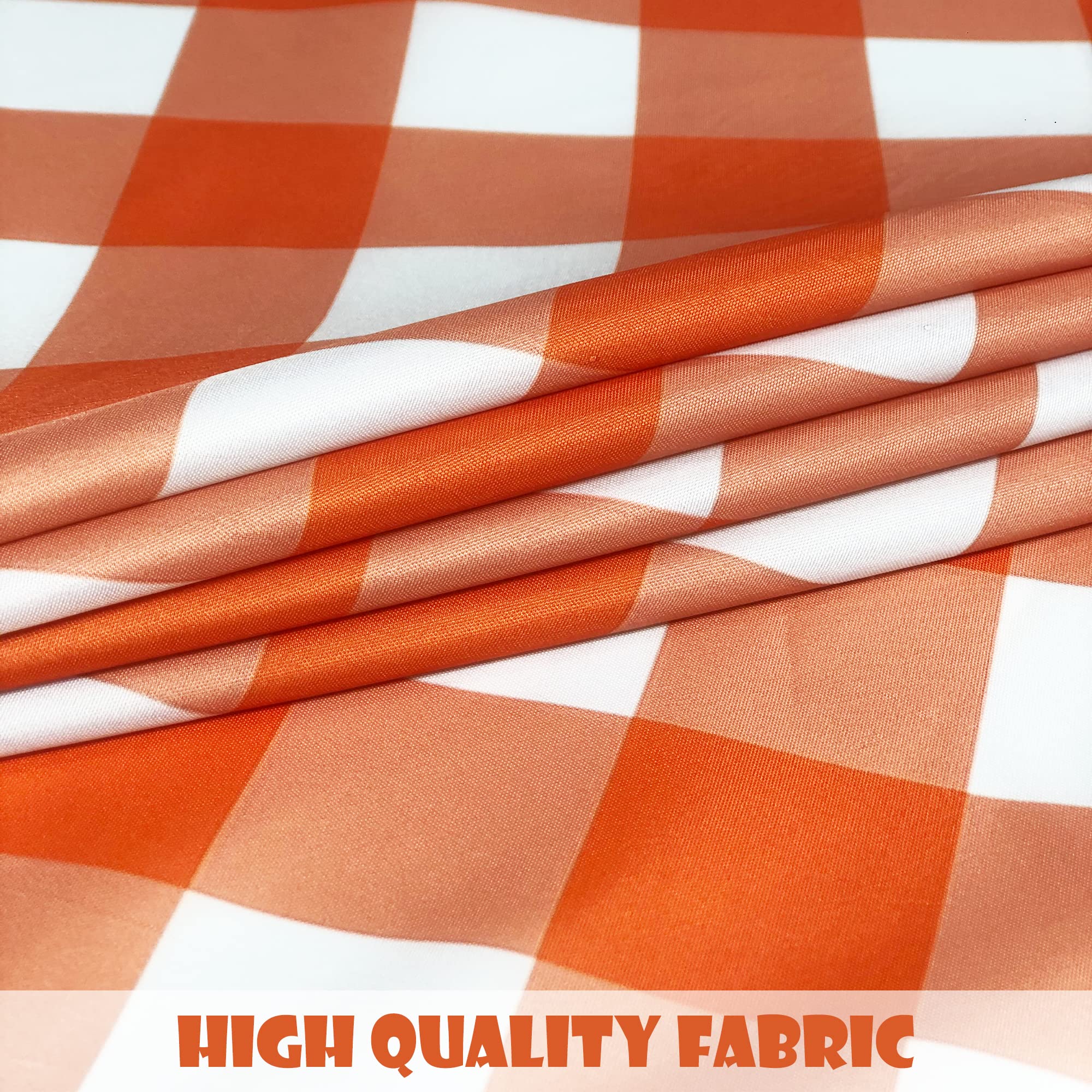 Suqkxco Thanksgiving Fall Orange White Autumn Buffalo Plaids Round Tablecloth 60 Inch Table Cloths Cover Mat Spill Proof Table C