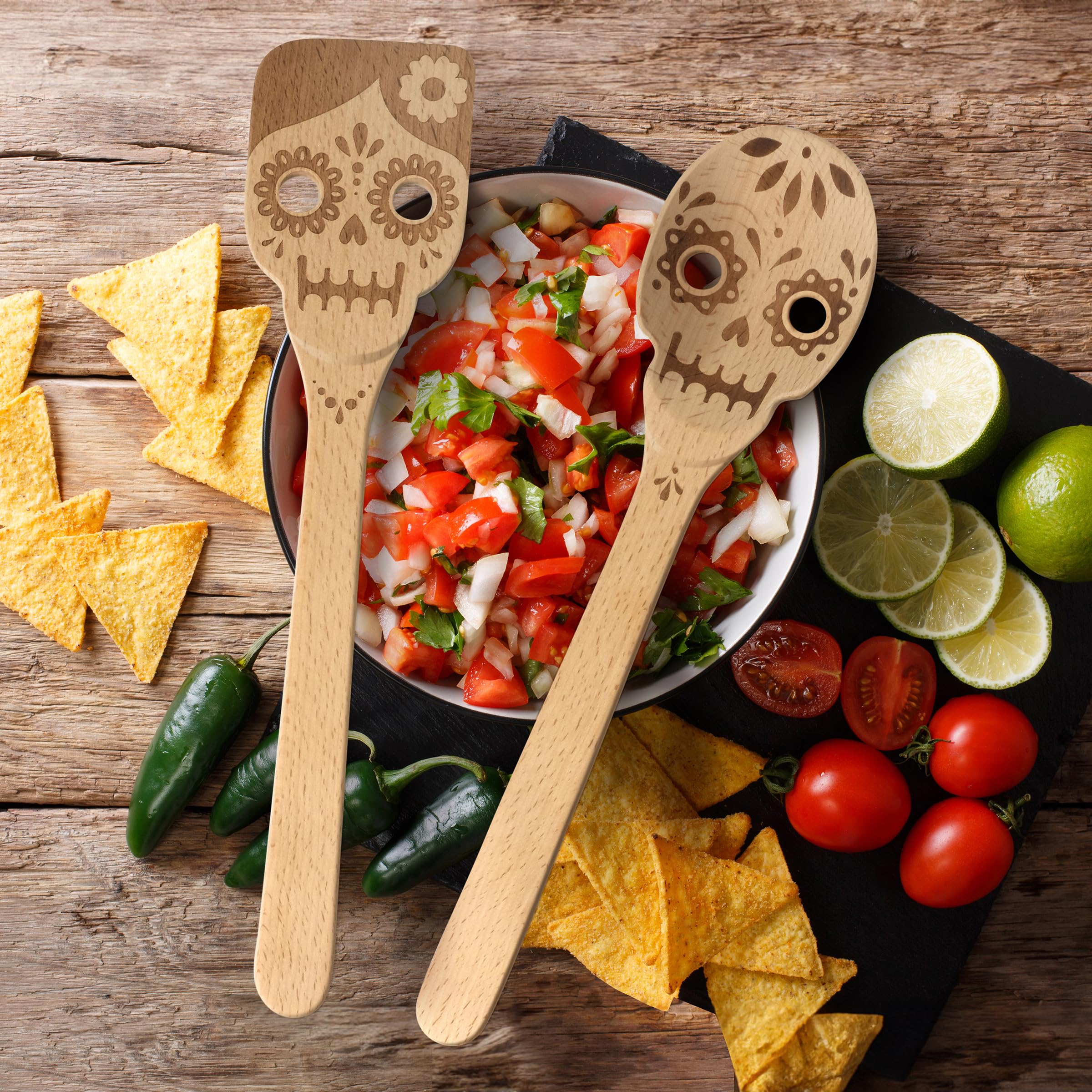 Dead Set, Day Of The Dead Wooden Spoons, Set Of 2