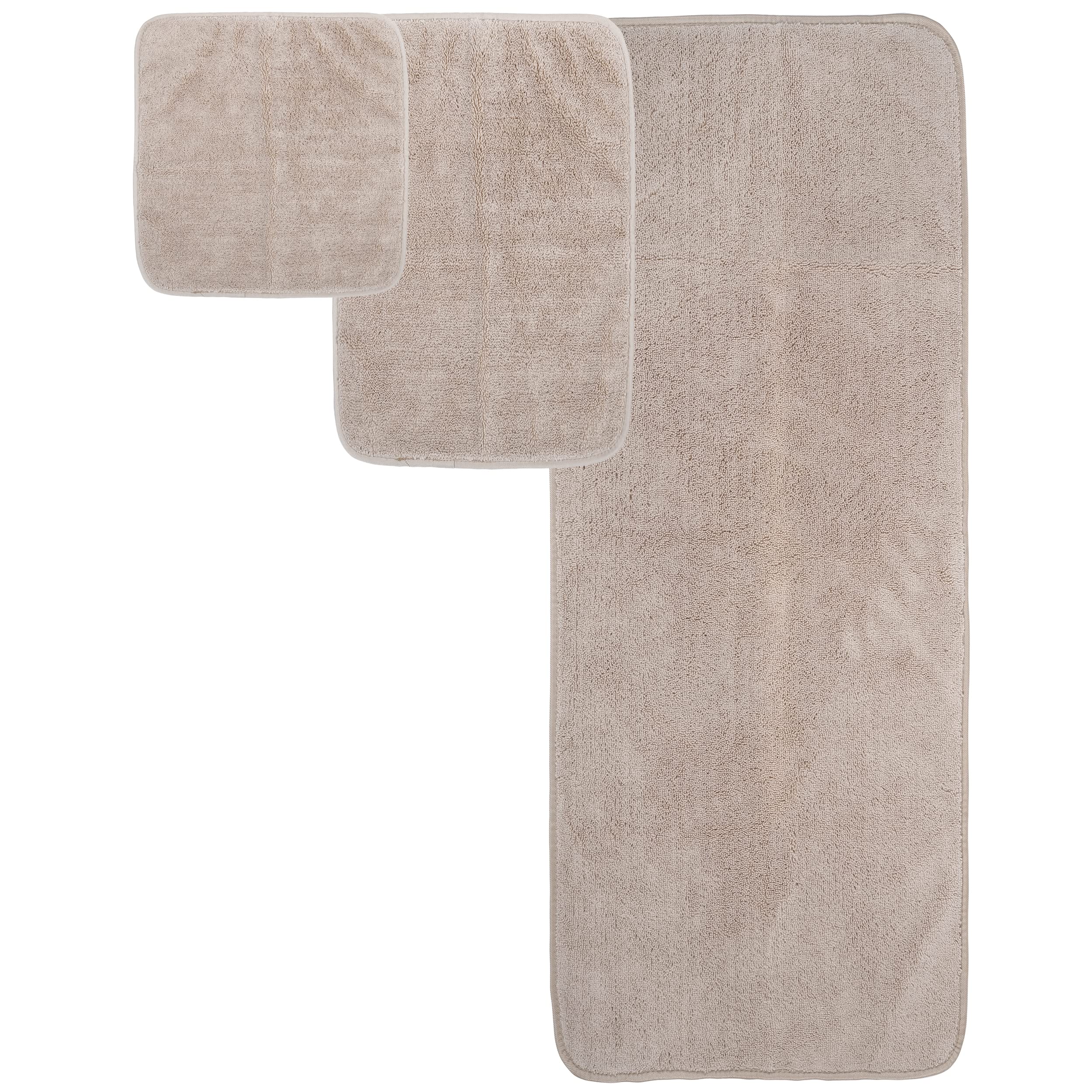 Polyte Oversize, 60 X 30 In., Quick Dry Lint Free Microfiber Bath Towel Set, 6 Piece (Beige)