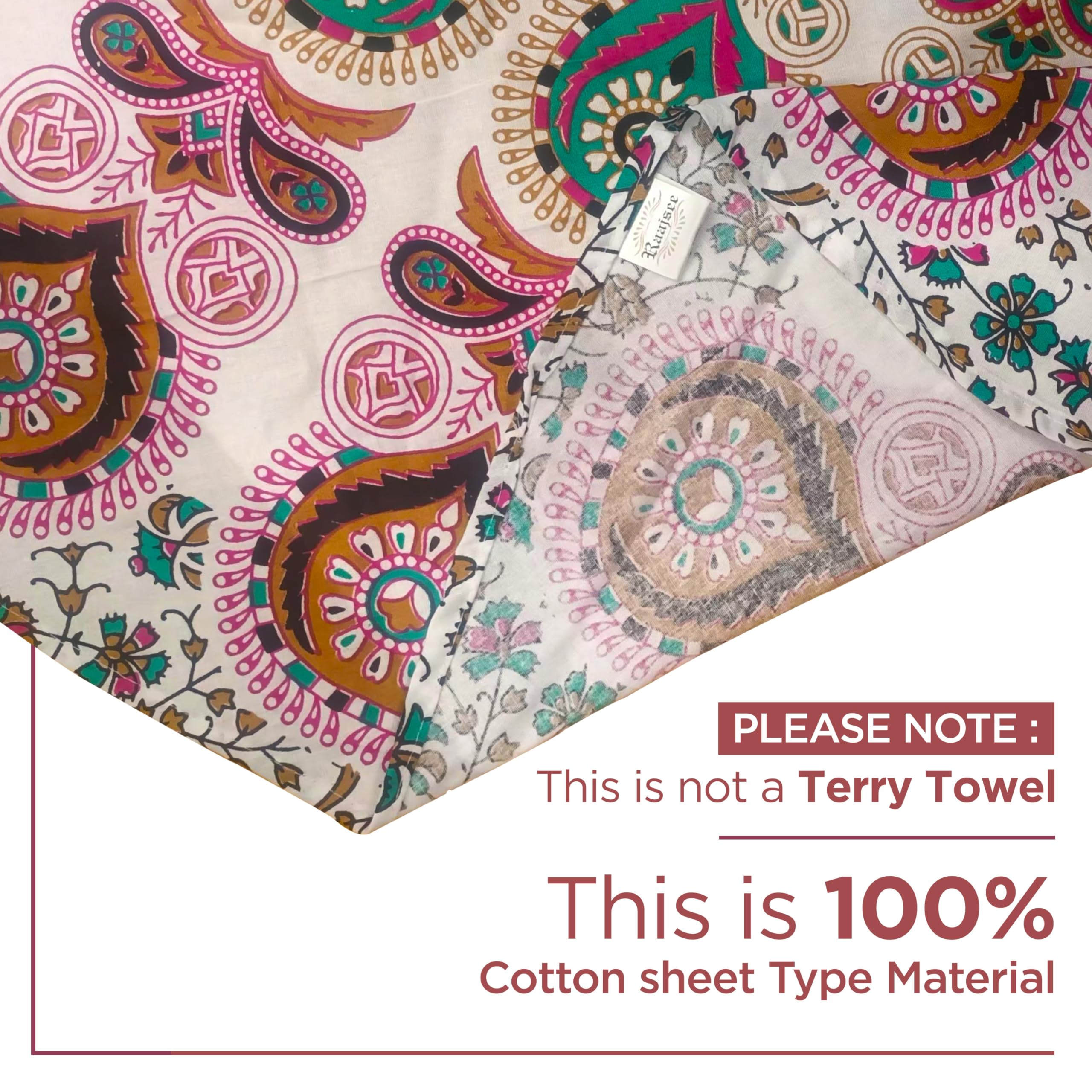 Raajsee White Brown Round Beach Tapestry Hippie/Boho Beach Blanket Mandala Roundie/Indian Cotton Throw - Round Tablecloth/Home D