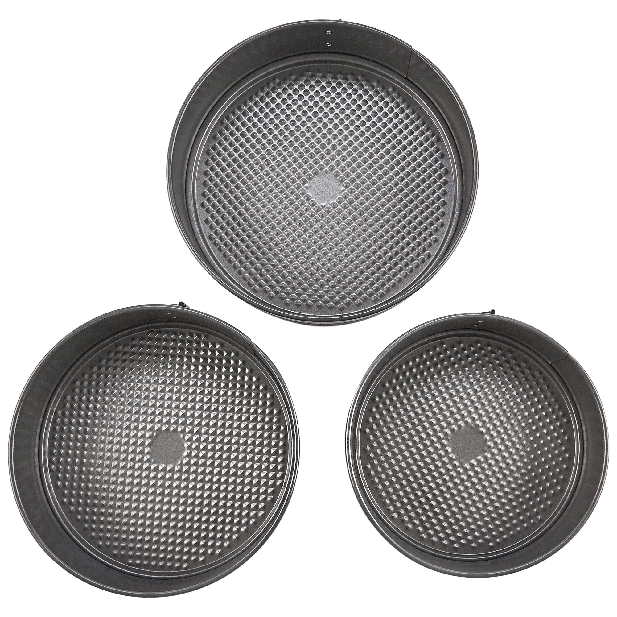 Good Cook Premium Leak-Proof 3 Piece Springform Pan Set Nonstick Bakeware, 3 Pack, Gray