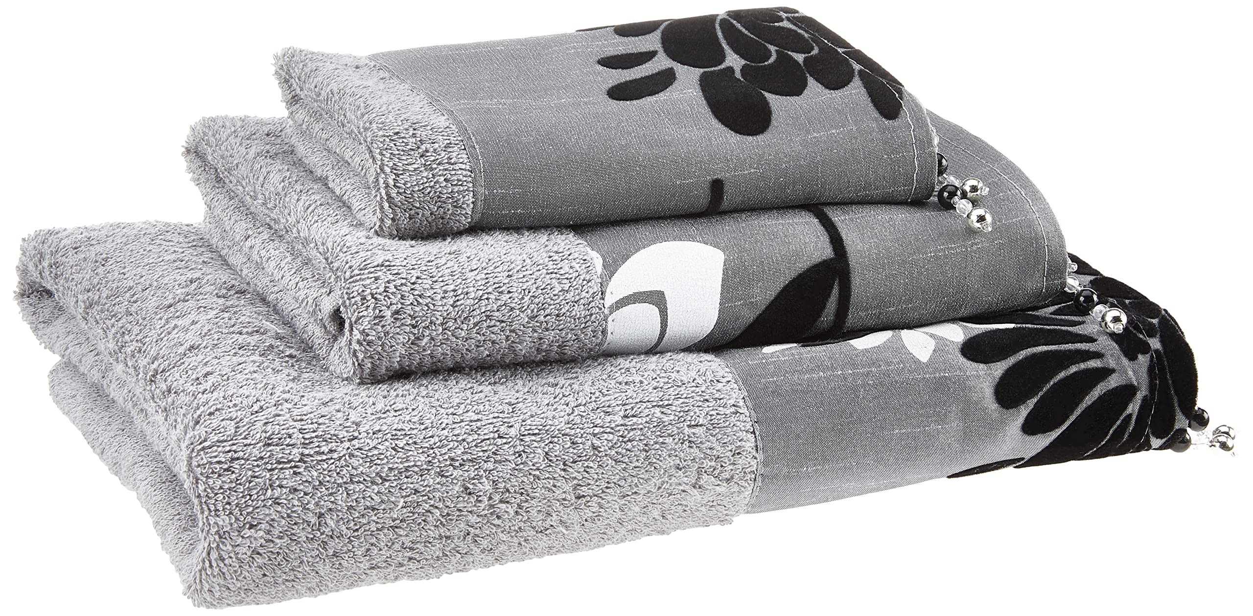 Popular Bath Bath Towels, Erica Collection, 3-Piece Set, Grey