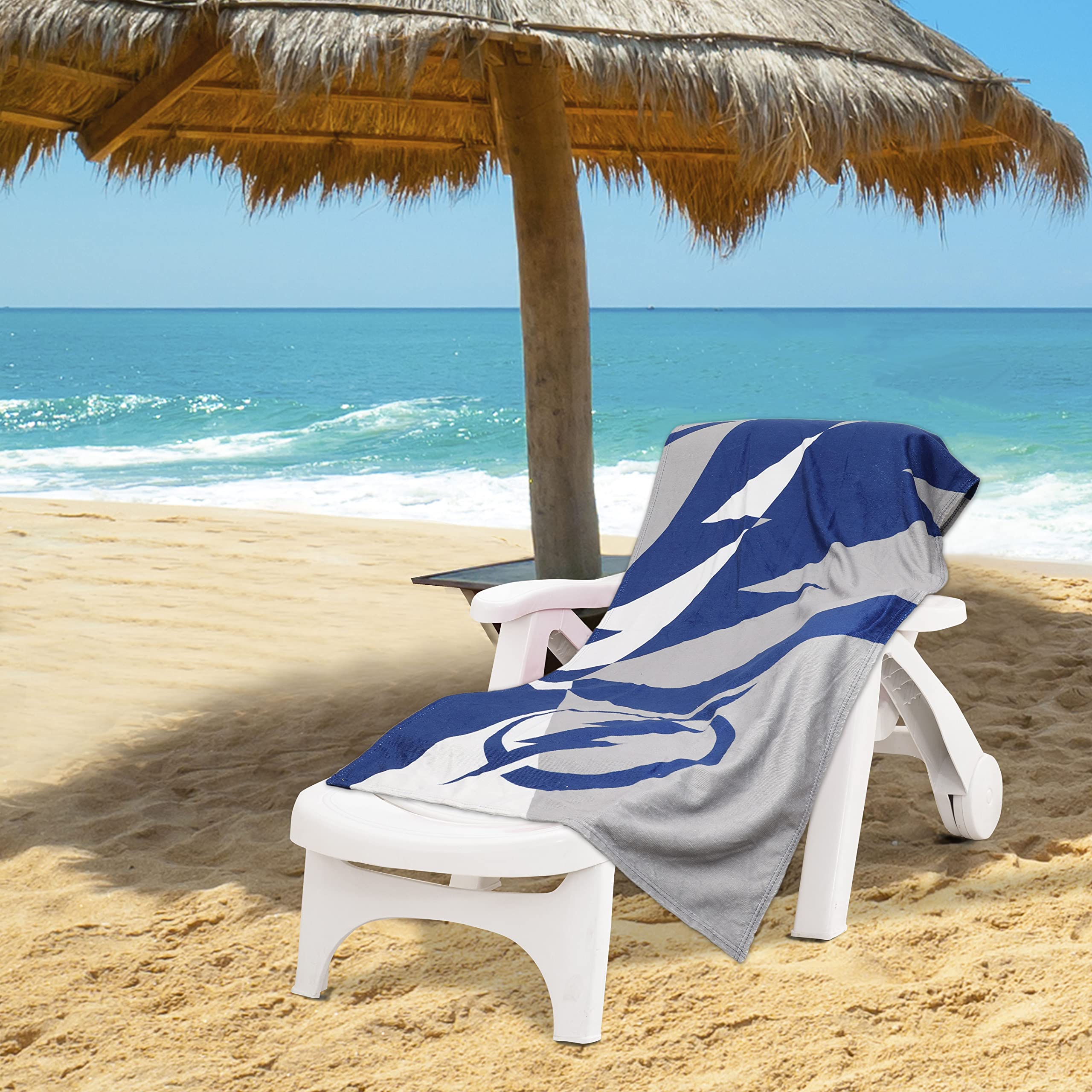 NORTHWEST Tampa Bay Lightning 30 x 60 inch Beach Towel, Puzzle Design
