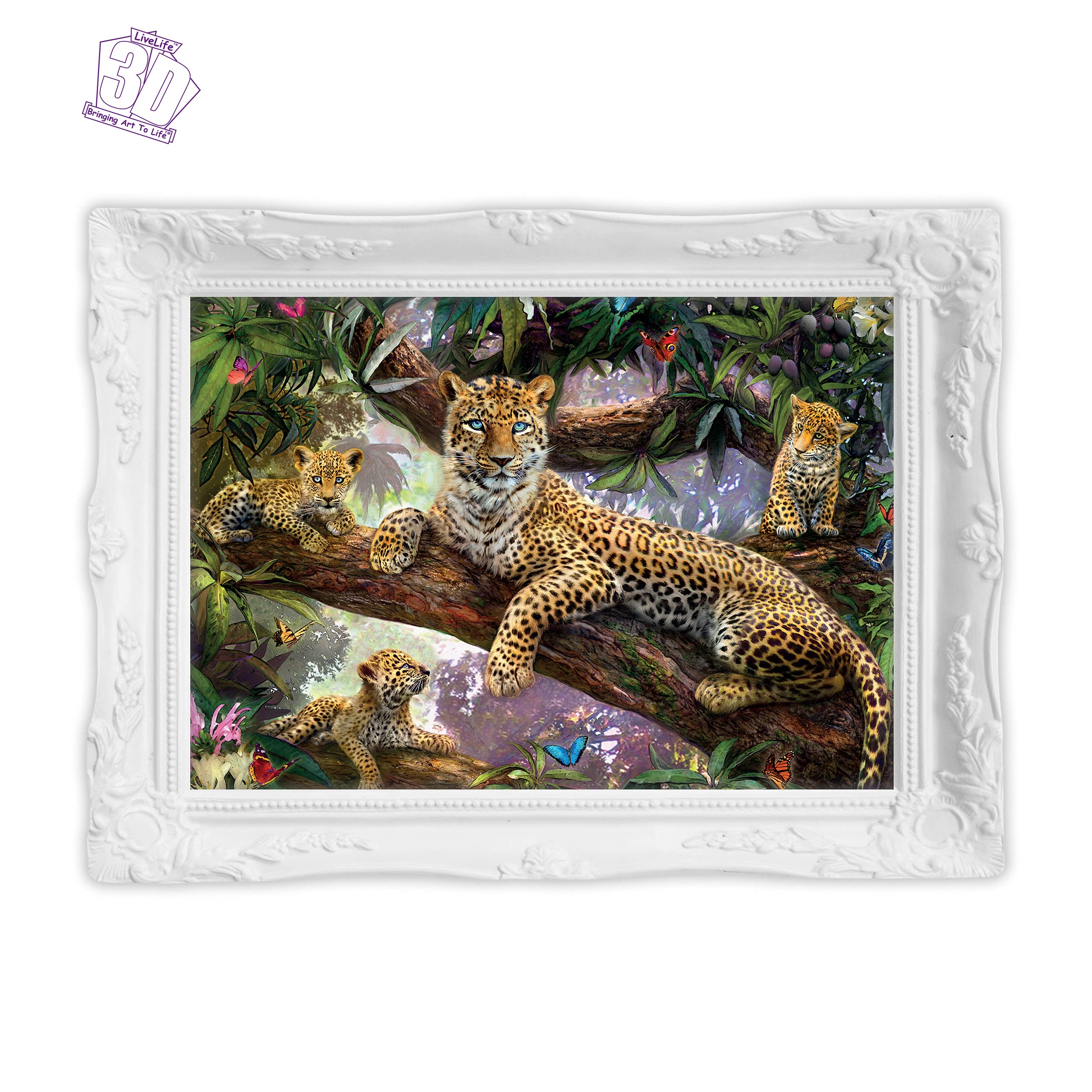 3D Livelife Leopard-Themed Tree Top Lenticular Wall Art Poster Deluxe 3D Poster No Frame Perfect Wall Decor Original Licensed Ar