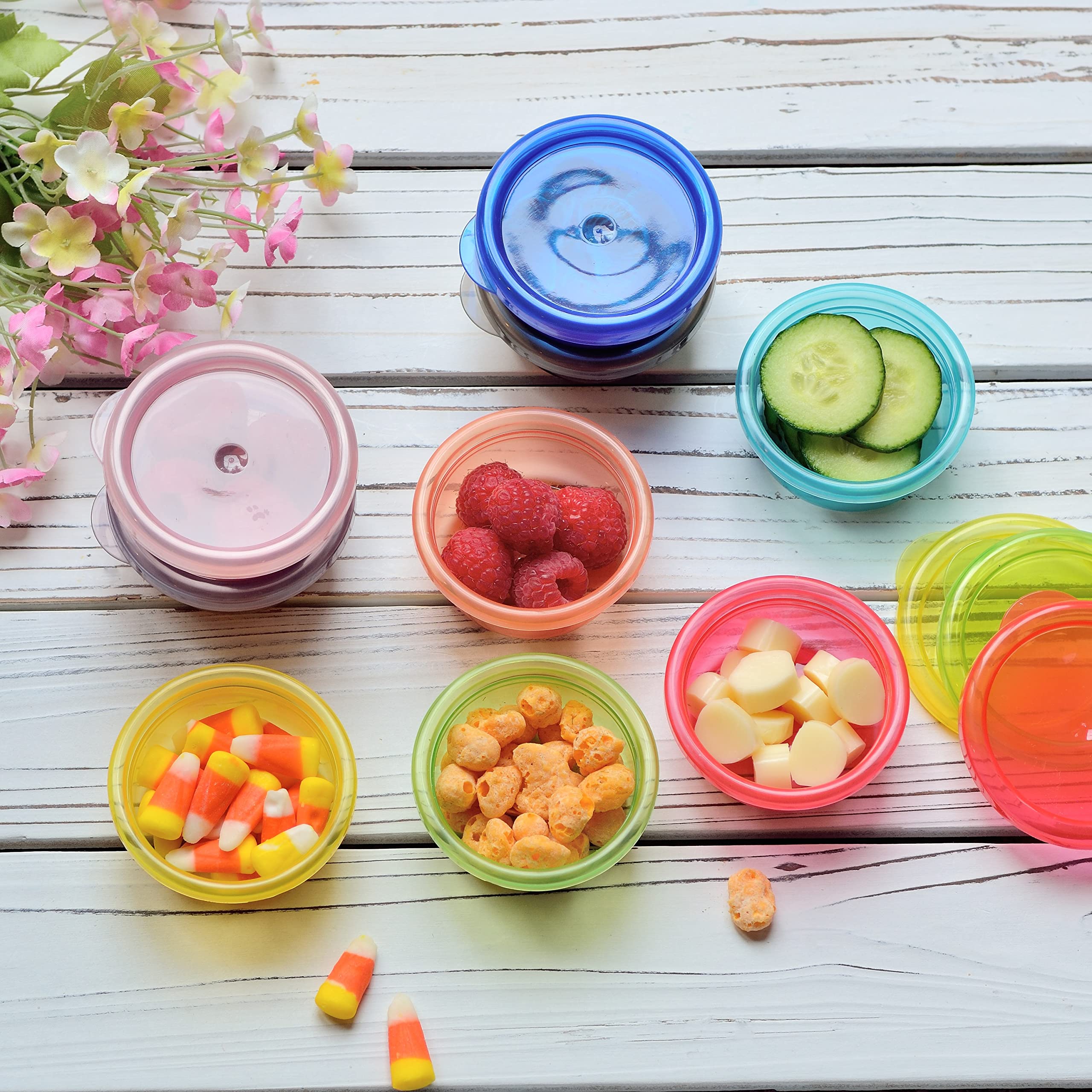 Youngever 9 Pack Snack Containers, Meal Prep Containers, Sauce Containers, Small Food Storage Containers With Lids, Condiment Cu