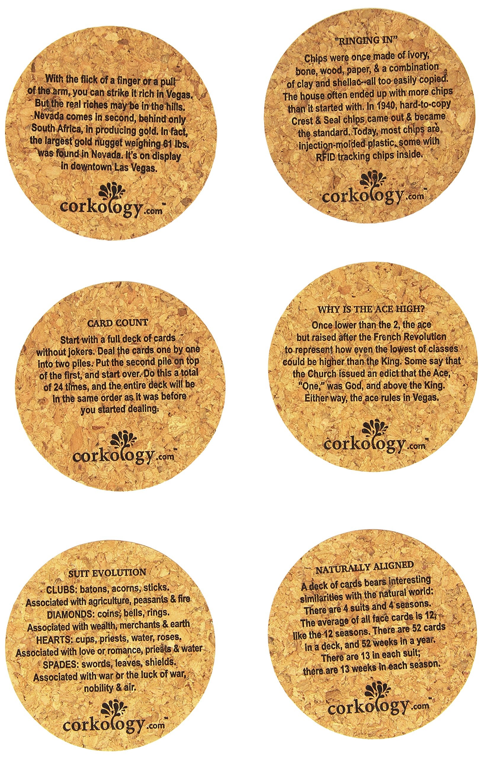 Corkology Welcome To Vegas Coaster Set, Cork