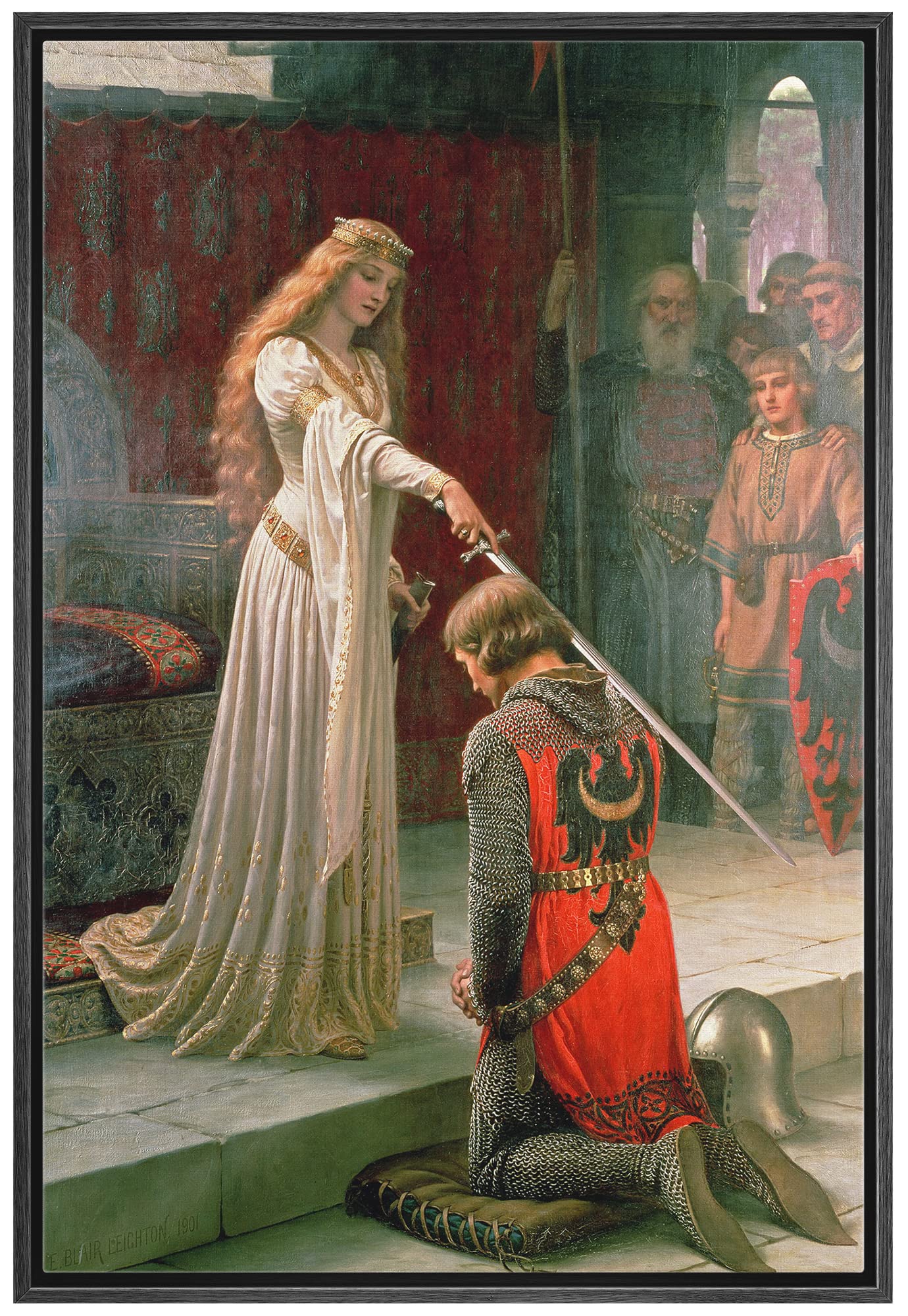 Wall26 Framed Framed Canvas Print Wall Art The Accolade By Edmund Leighton Nature Wilderness Illustrations Fine Art Traditional