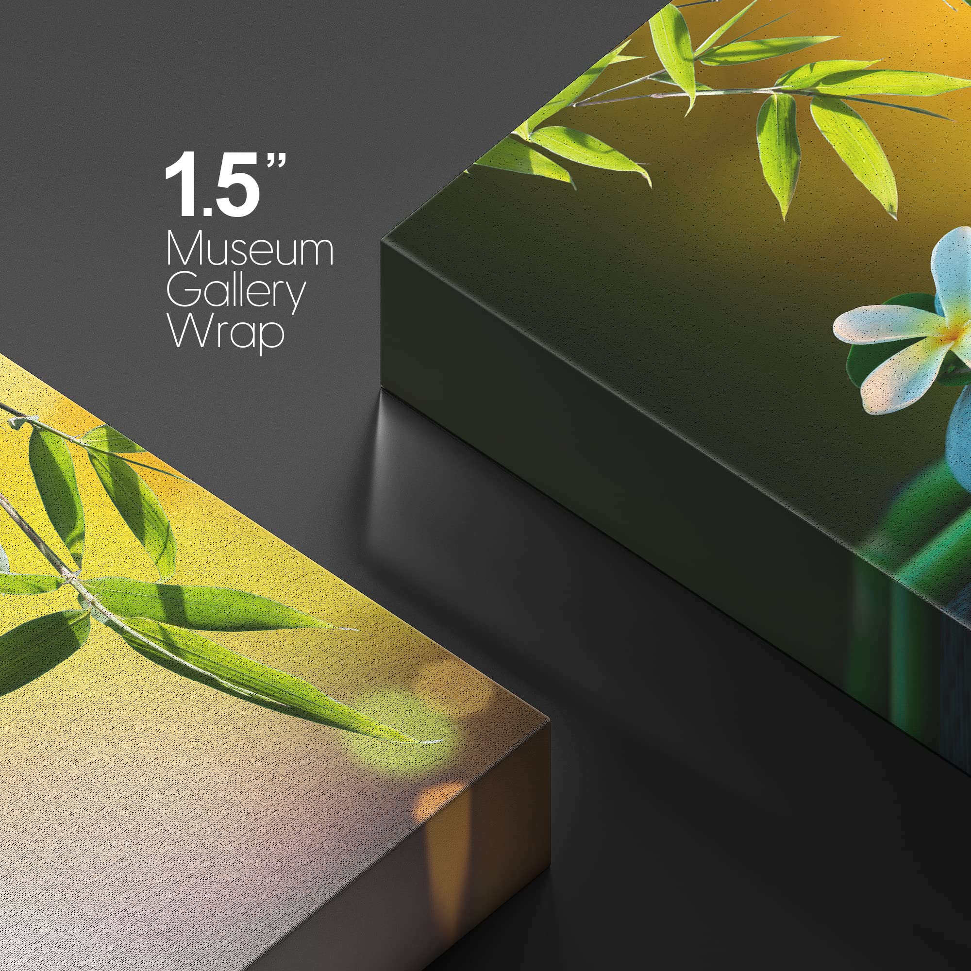 Wall26 Canvas Print Wall Art White Daisy Relaxation Massage Stone Candles Nature Wilderness Photography Realism Rustic Landscape