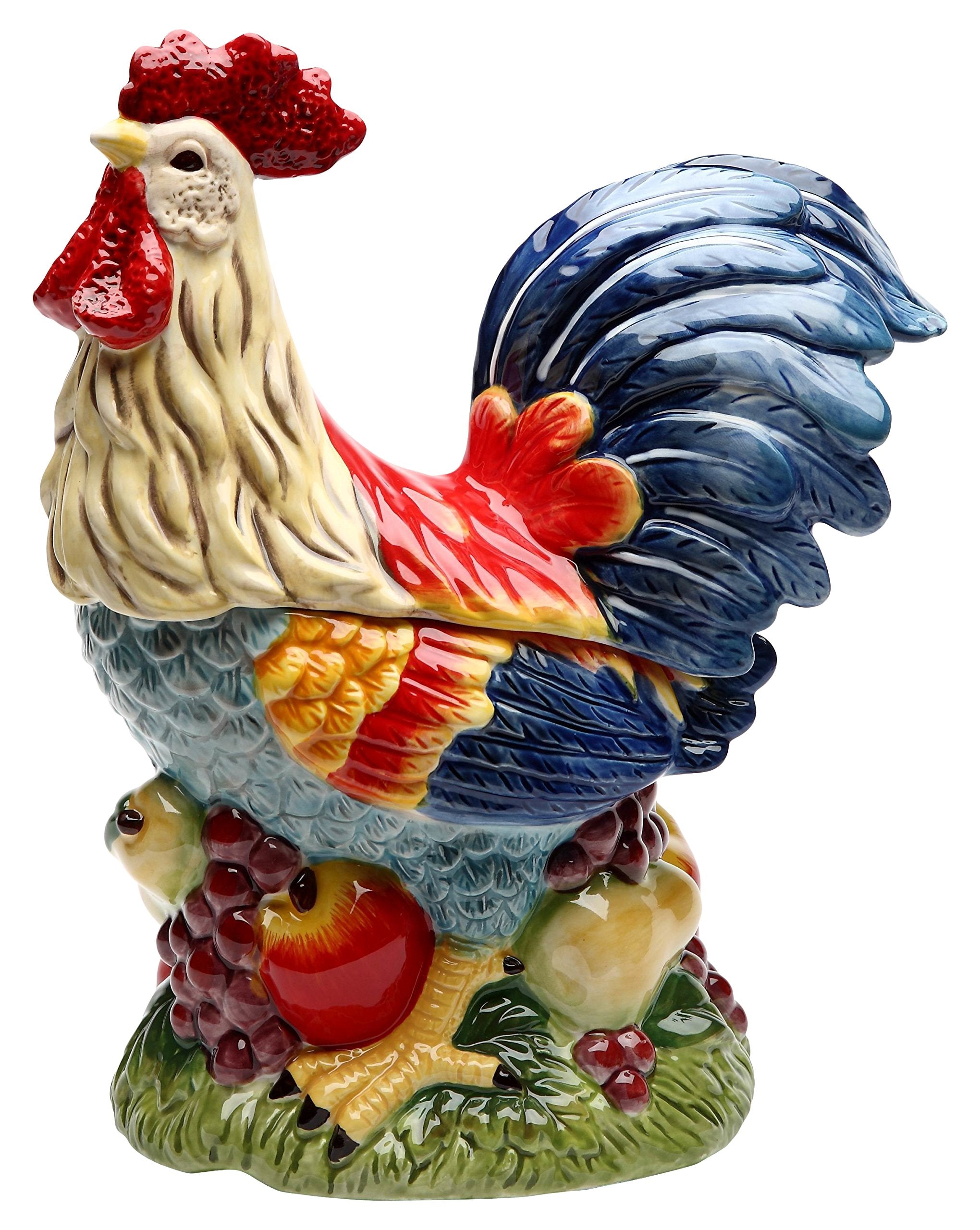 Stealstreet Ss-Cg-31979 12'' Tall Painted Standing Rooster On Fruit Kitchen Cookie Jar