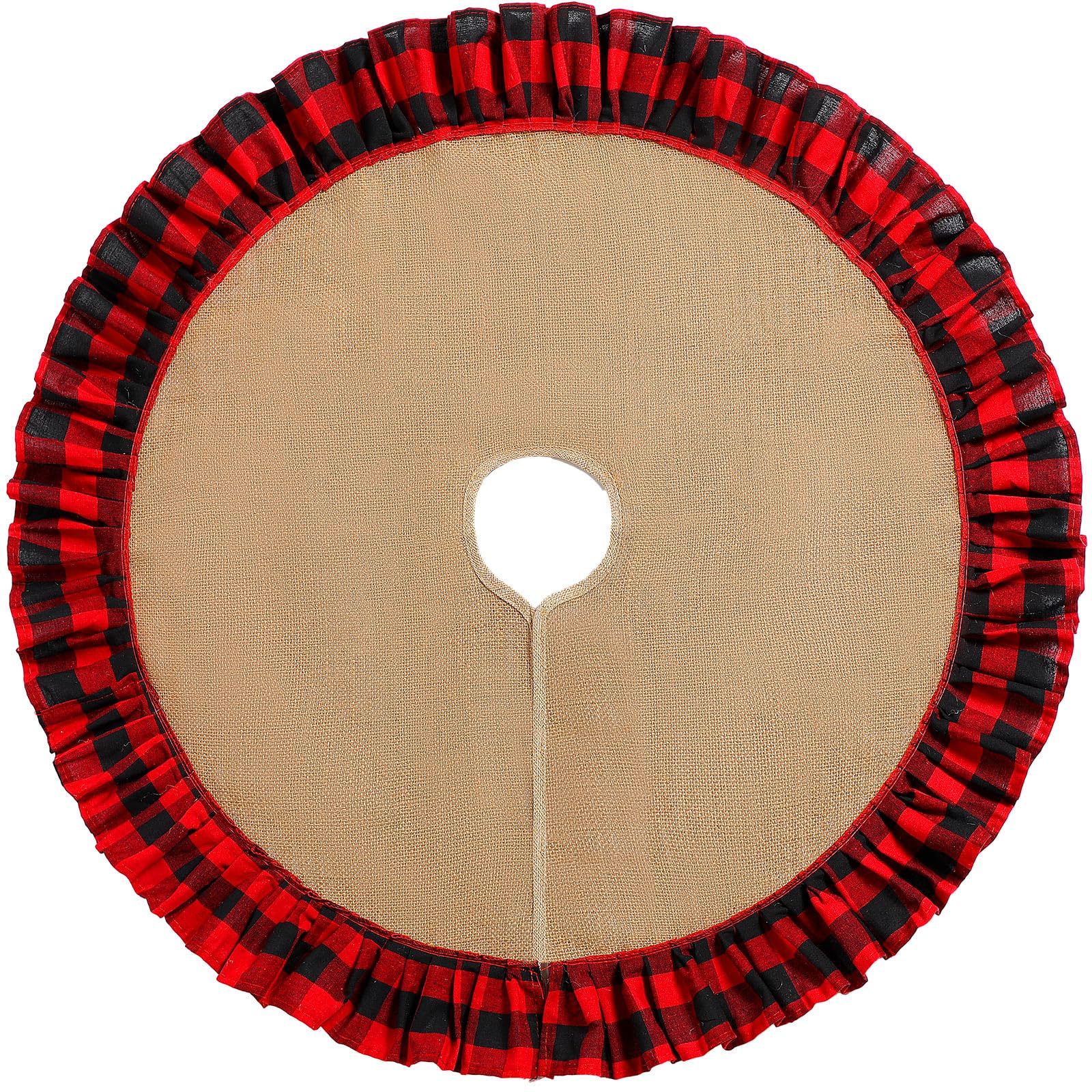 Tatuo 40 Inch Christmas Tree Skirt Decorations Linen Burlap Tree Skirt Round Xmas Cover for Christmas Party Mat Fall Indoor Clea