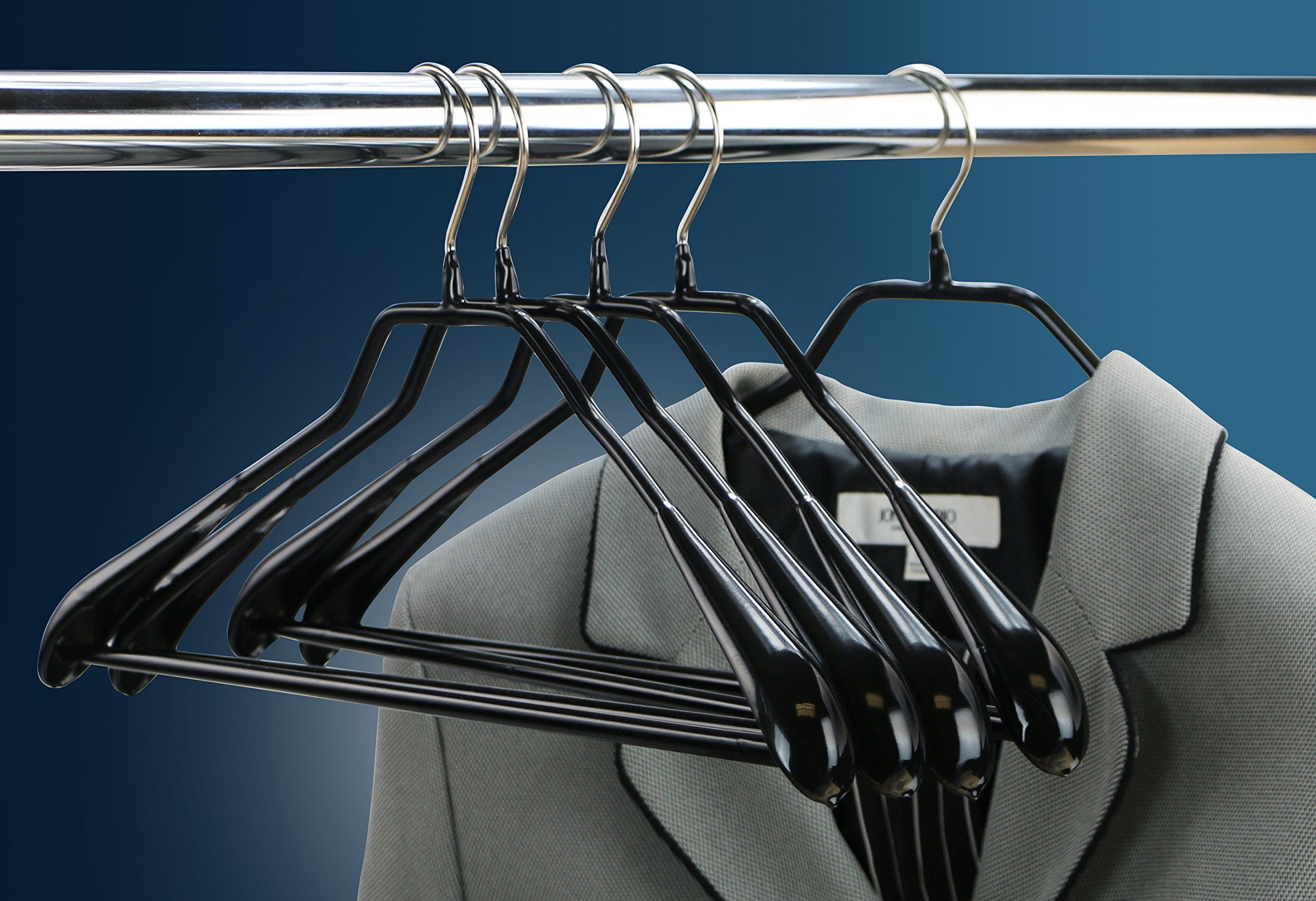 Mawa By Reston Lloyd Bodyform Series Non-Slip Space-Saving Clothes Hanger With Bar For Pants, 16-1/2'', Style 42/Ls, 1-Each, Bla